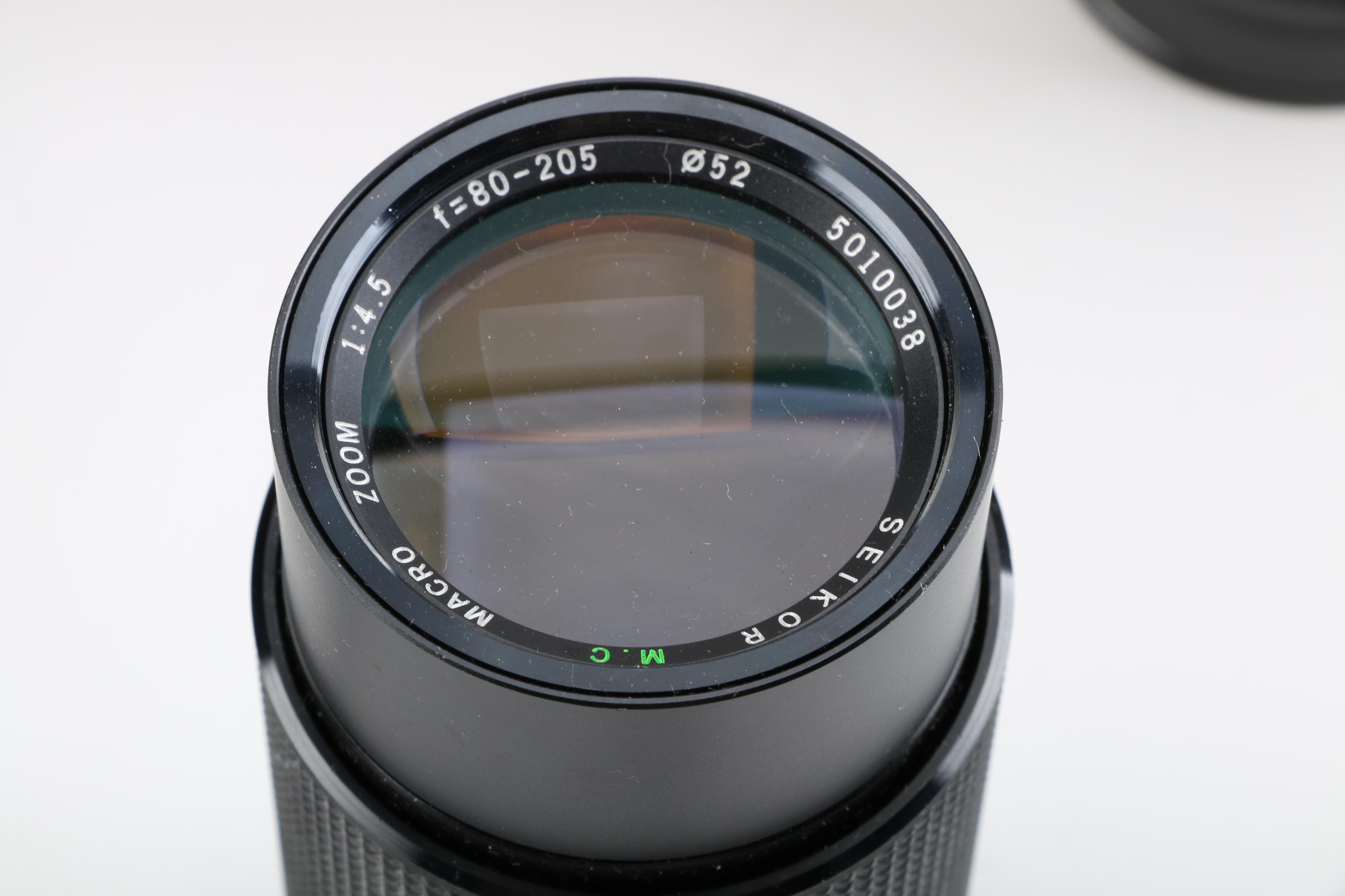 Seikor and Nikon Camera Lenses with D'Brozzi Leather Camera Bag and More