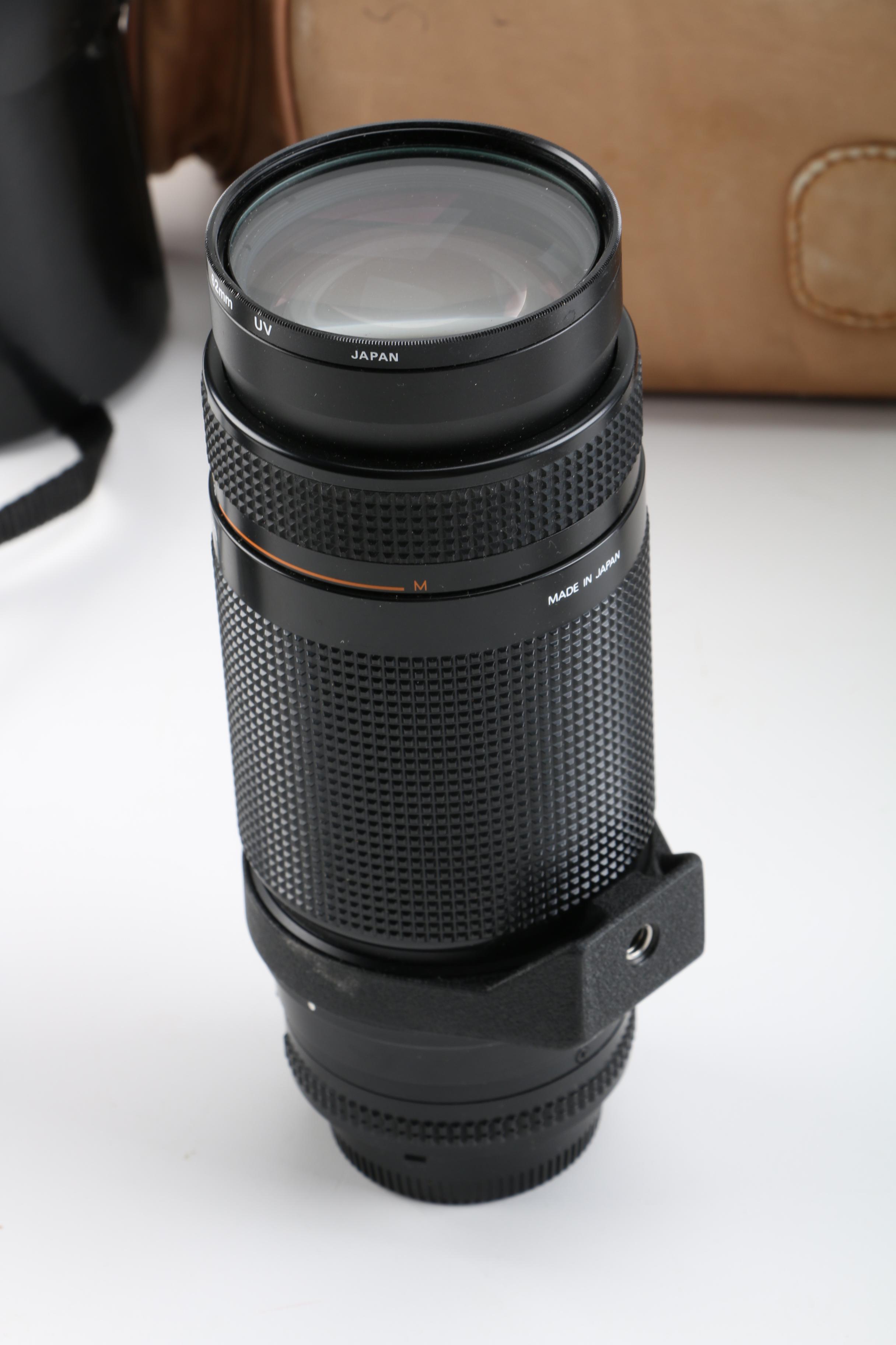 Seikor and Nikon Camera Lenses with D'Brozzi Leather Camera Bag and More