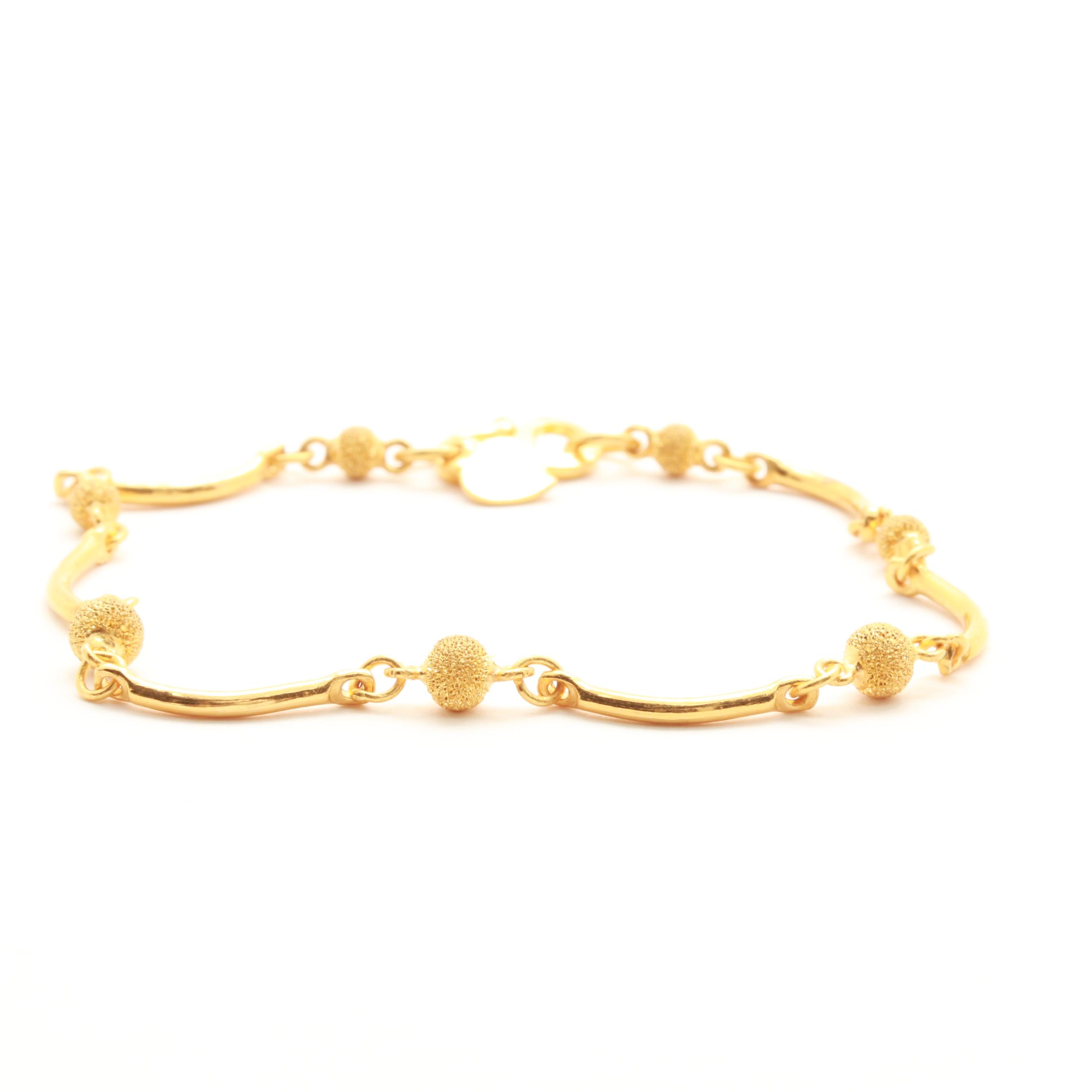 24K Yellow Gold Fancy Link Bracelet