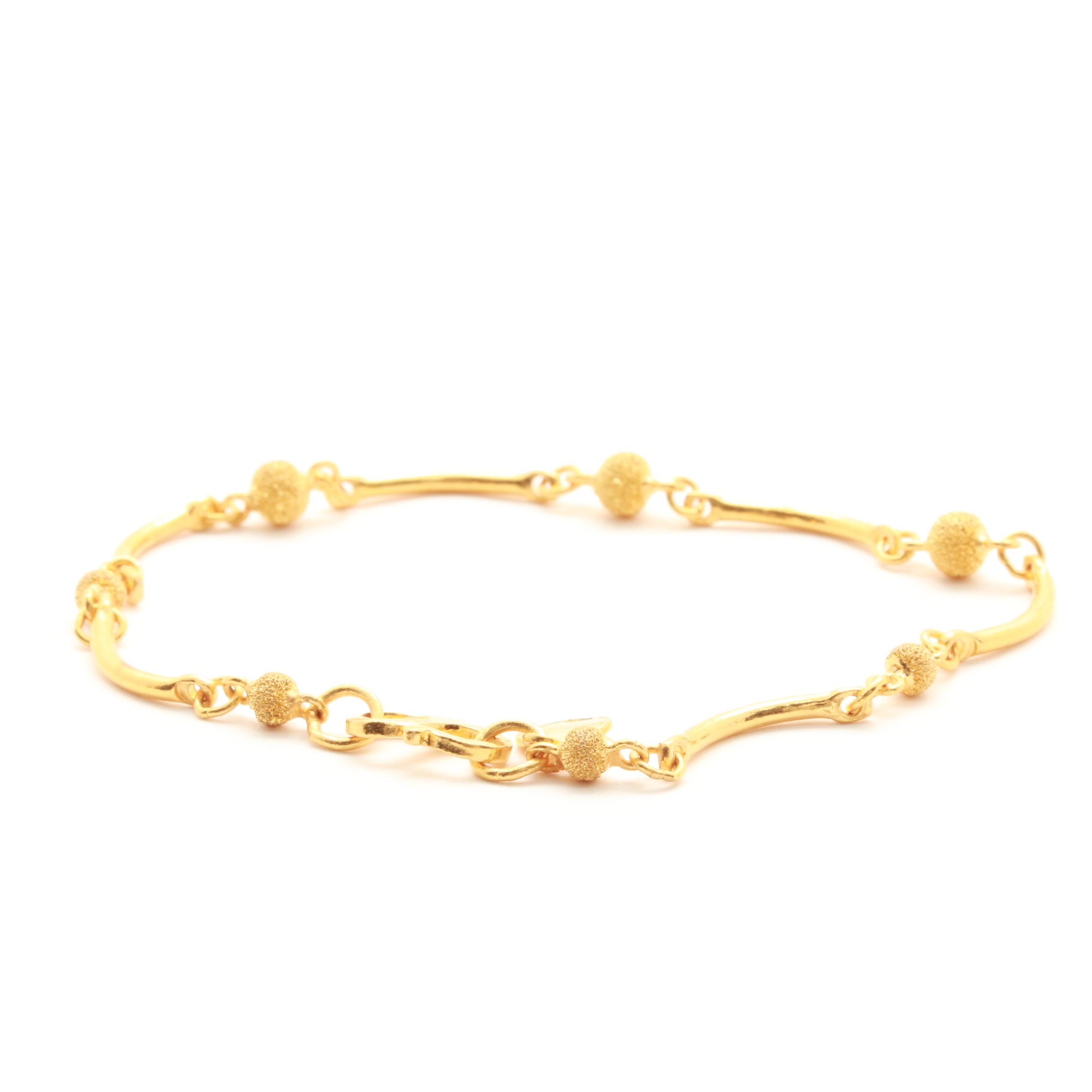 24K Yellow Gold Fancy Link Bracelet