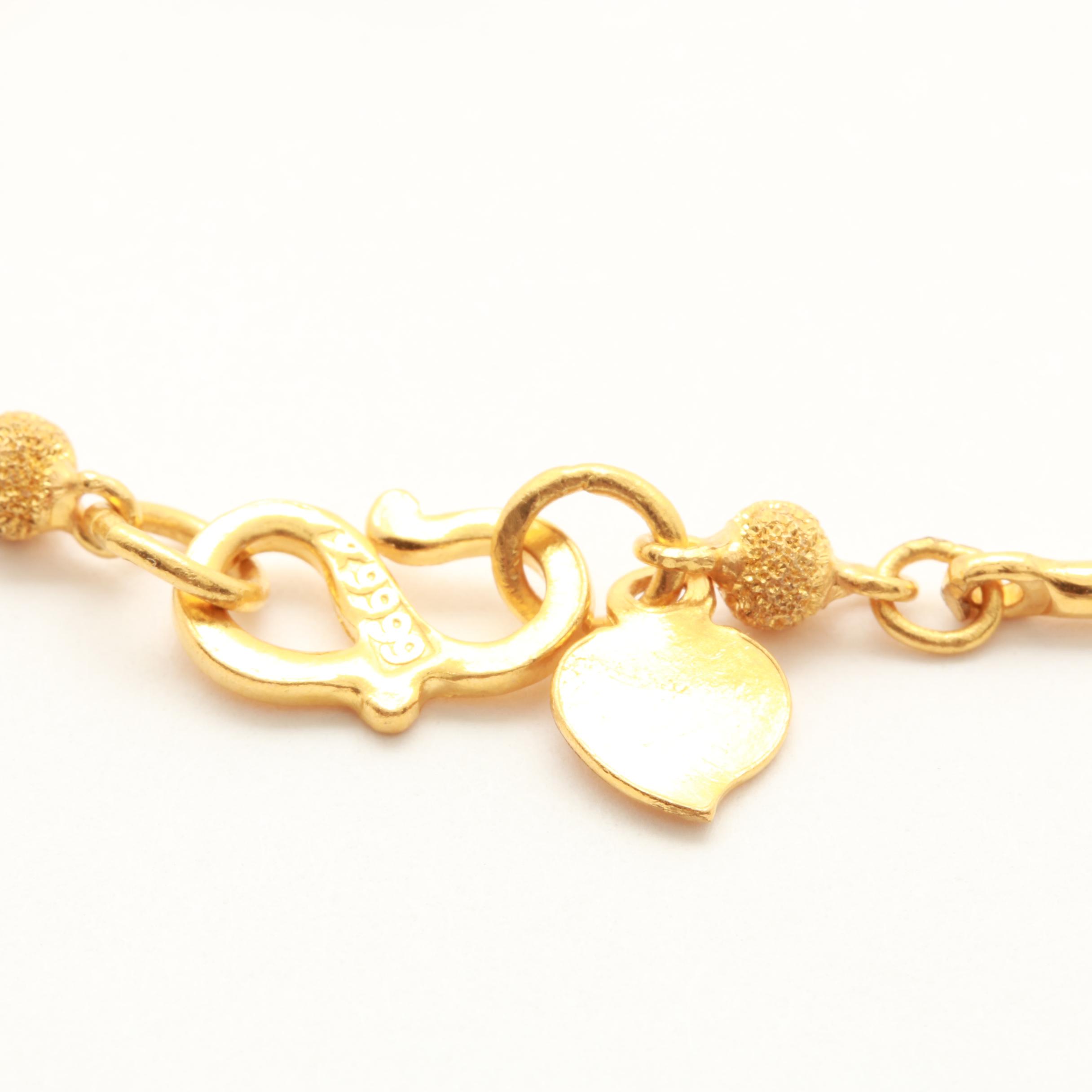 24K Yellow Gold Fancy Link Bracelet