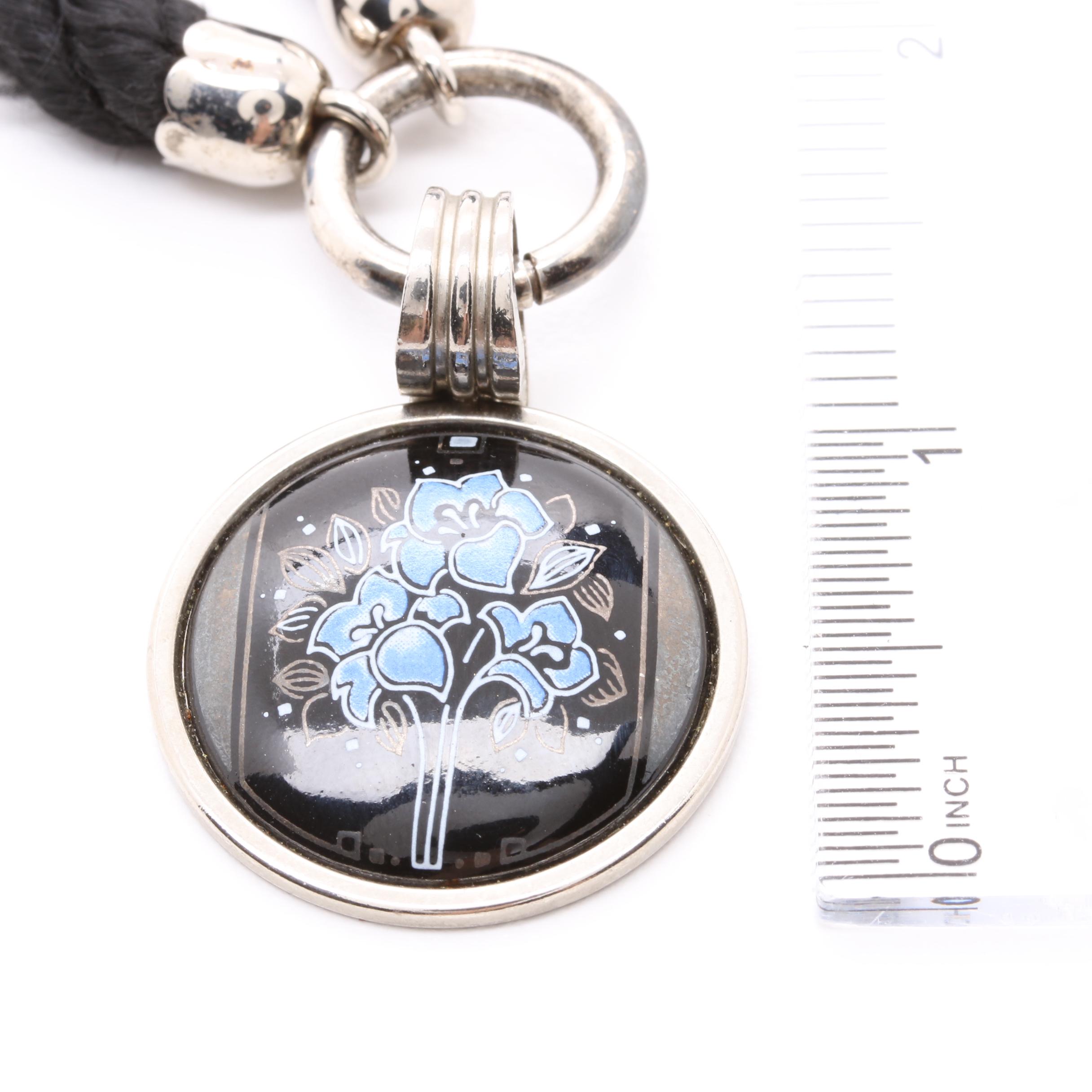 Michaela Frey Silver-Tone Enameled Demi Parure Including 935 Silver