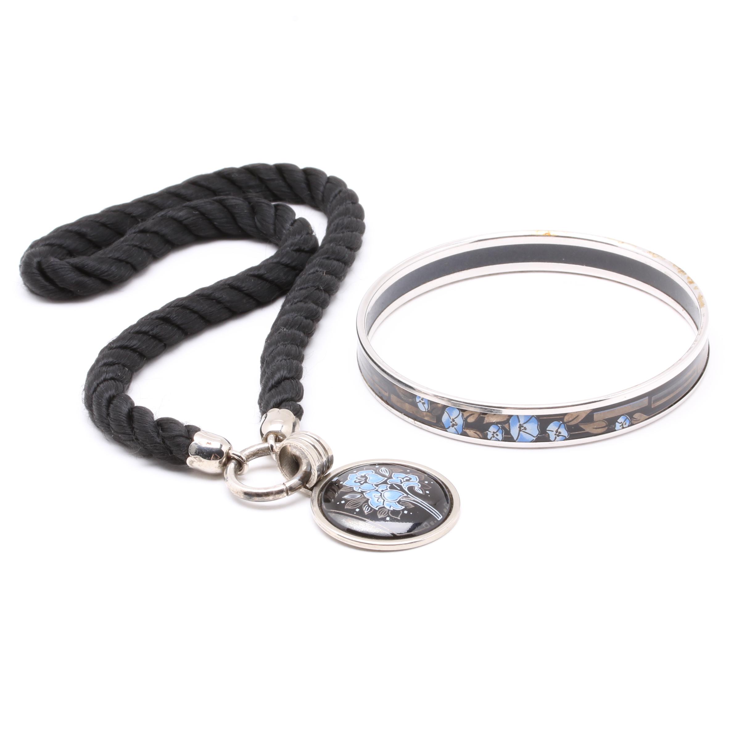 Michaela Frey Silver-Tone Enameled Demi Parure Including 935 Silver