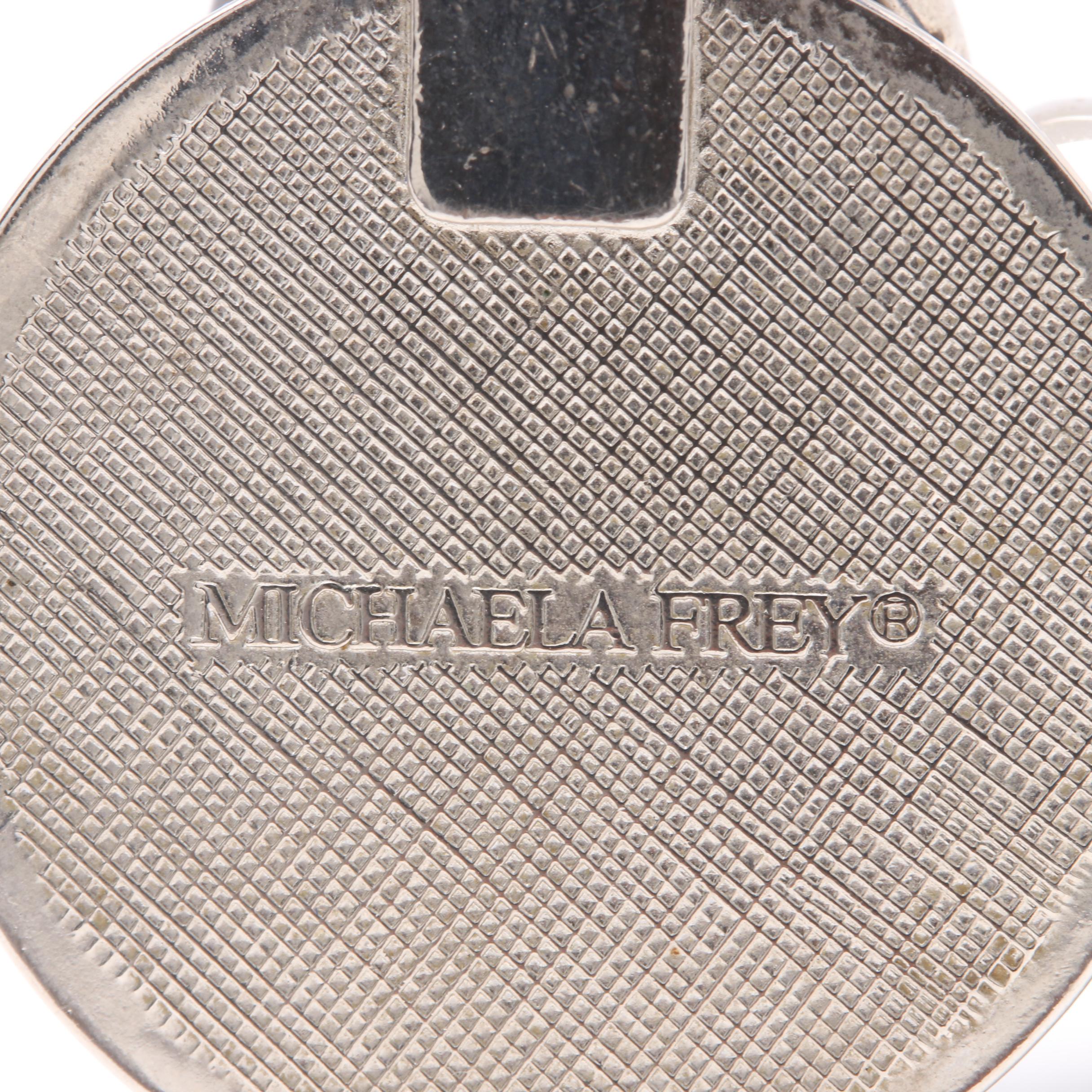 Michaela Frey Silver-Tone Enameled Demi Parure Including 935 Silver