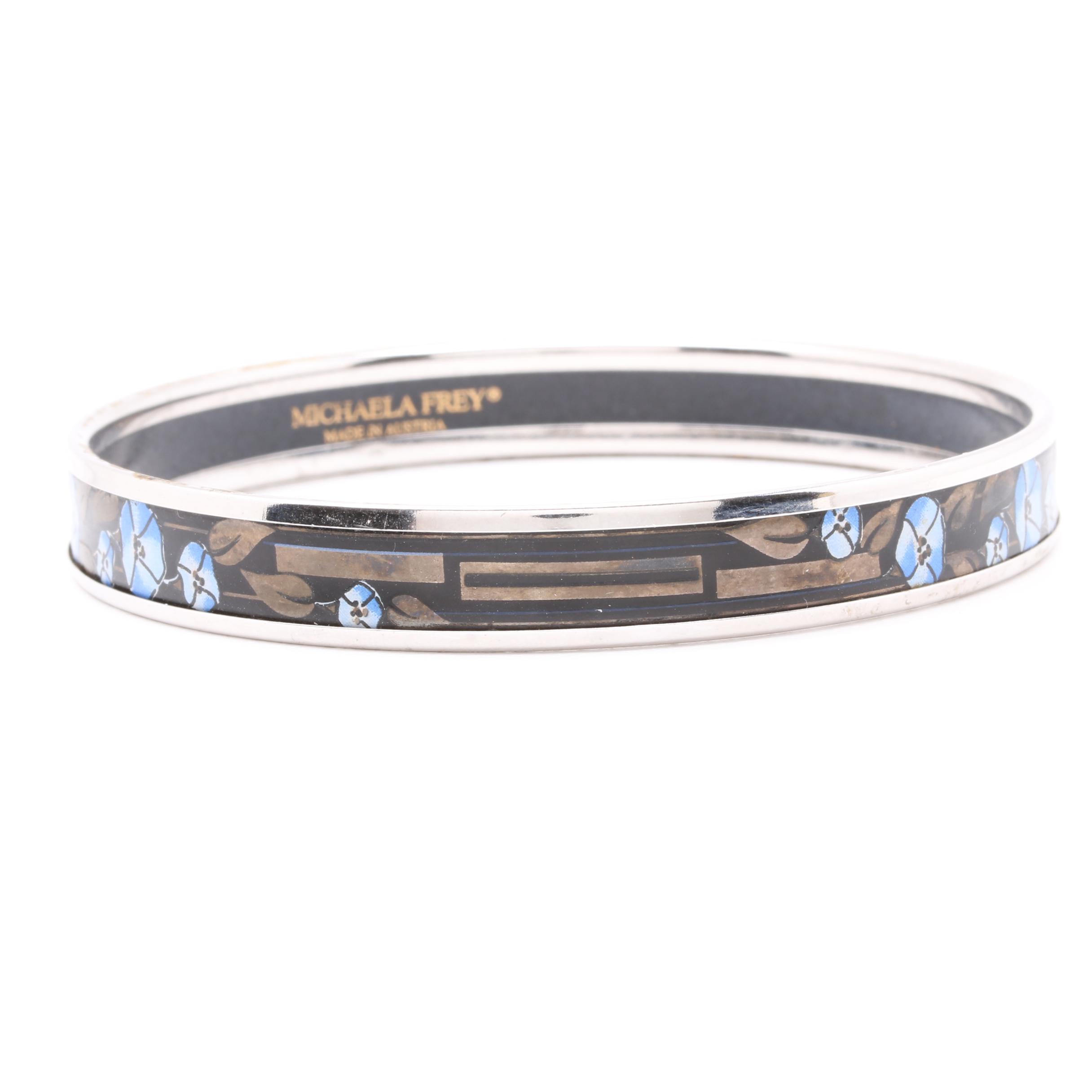 Michaela Frey Silver-Tone Enameled Demi Parure Including 935 Silver