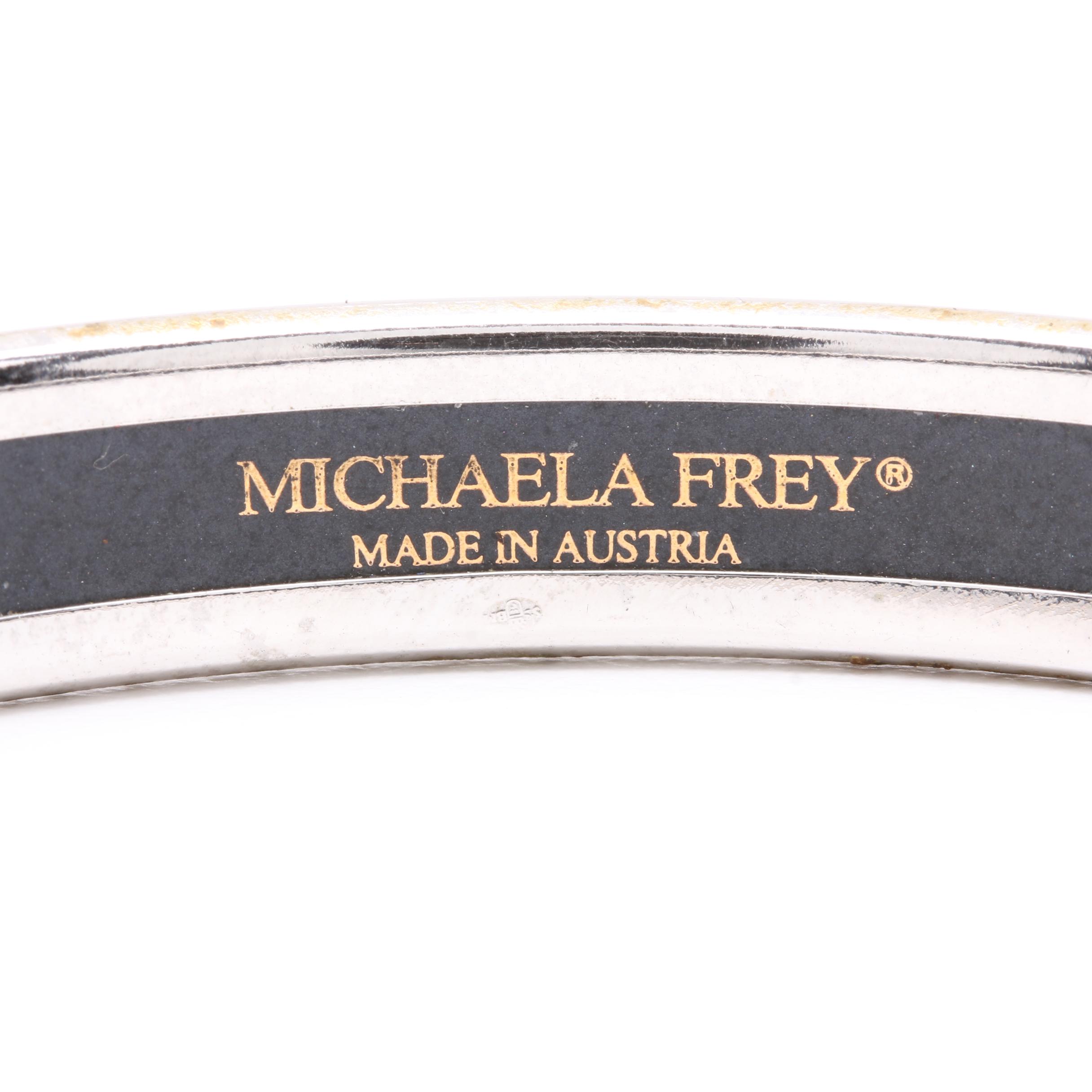 Michaela Frey Silver-Tone Enameled Demi Parure Including 935 Silver