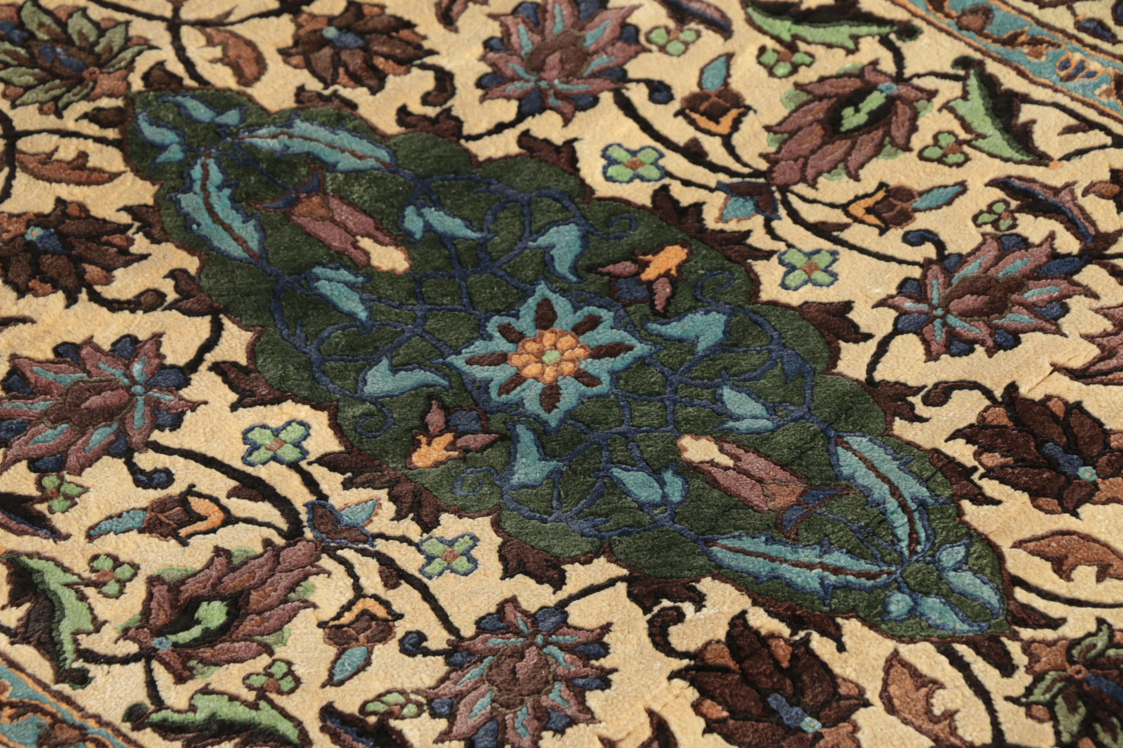 Hand-Knotted Sino-Persian Carved Silk Accent Rug