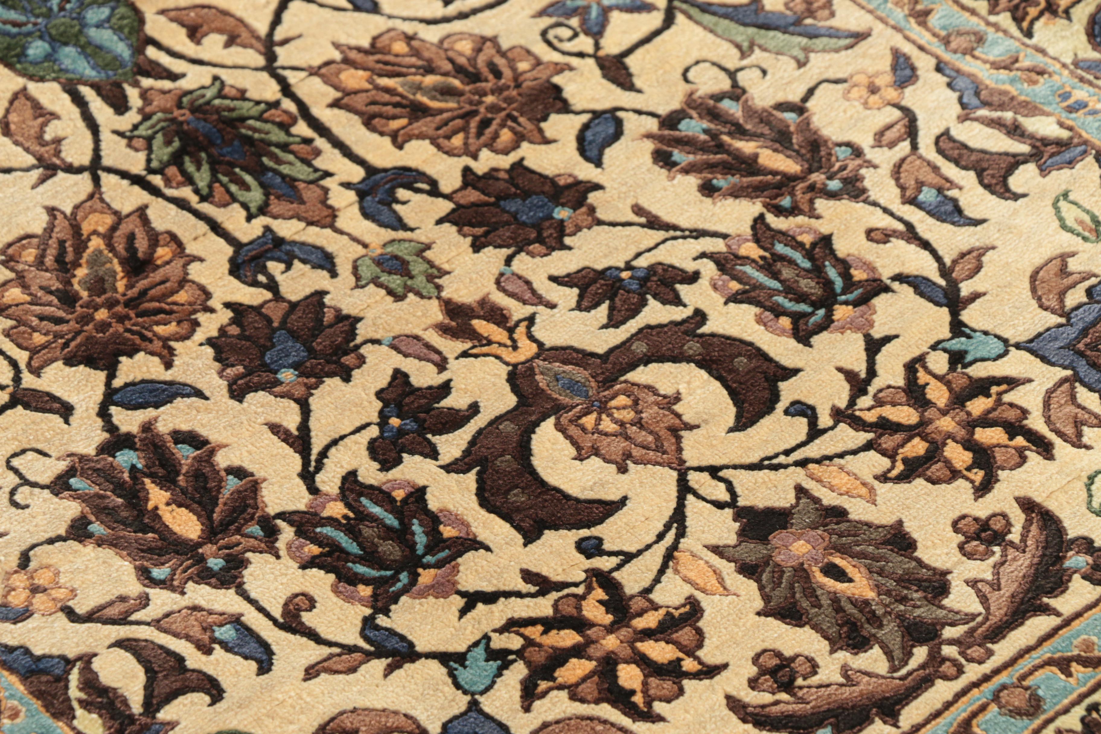 Hand-Knotted Sino-Persian Carved Silk Accent Rug