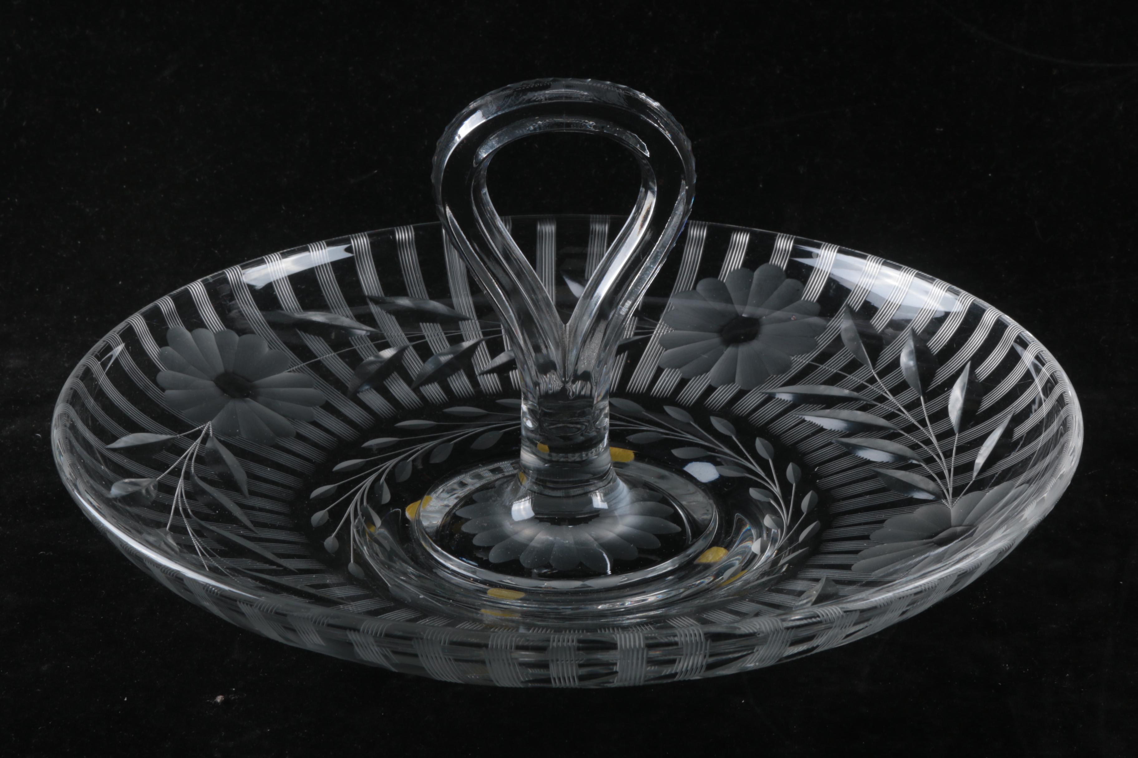 Floral Cut Crystal Serveware