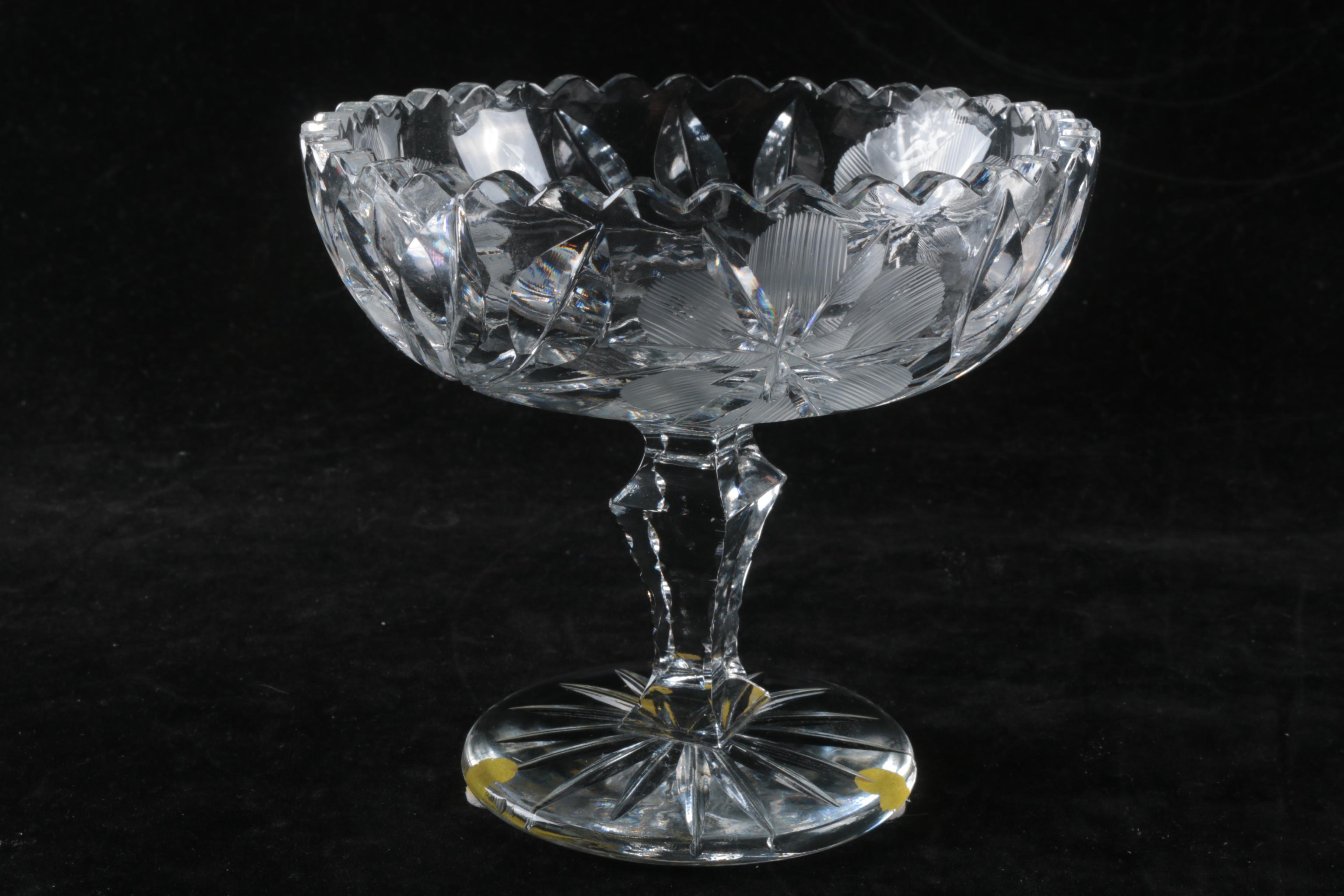 Floral Cut Crystal Serveware