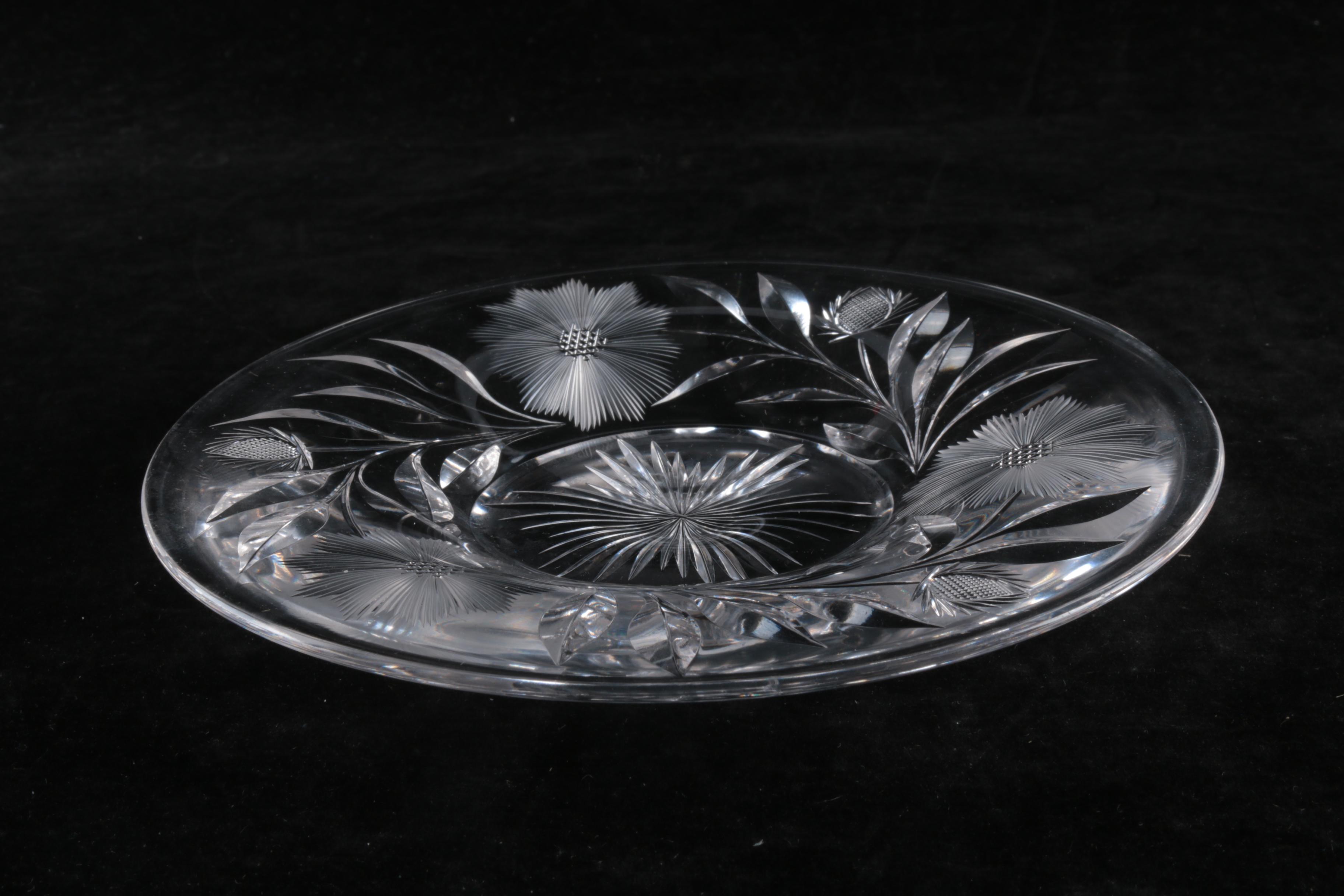 Floral Cut Crystal Serveware