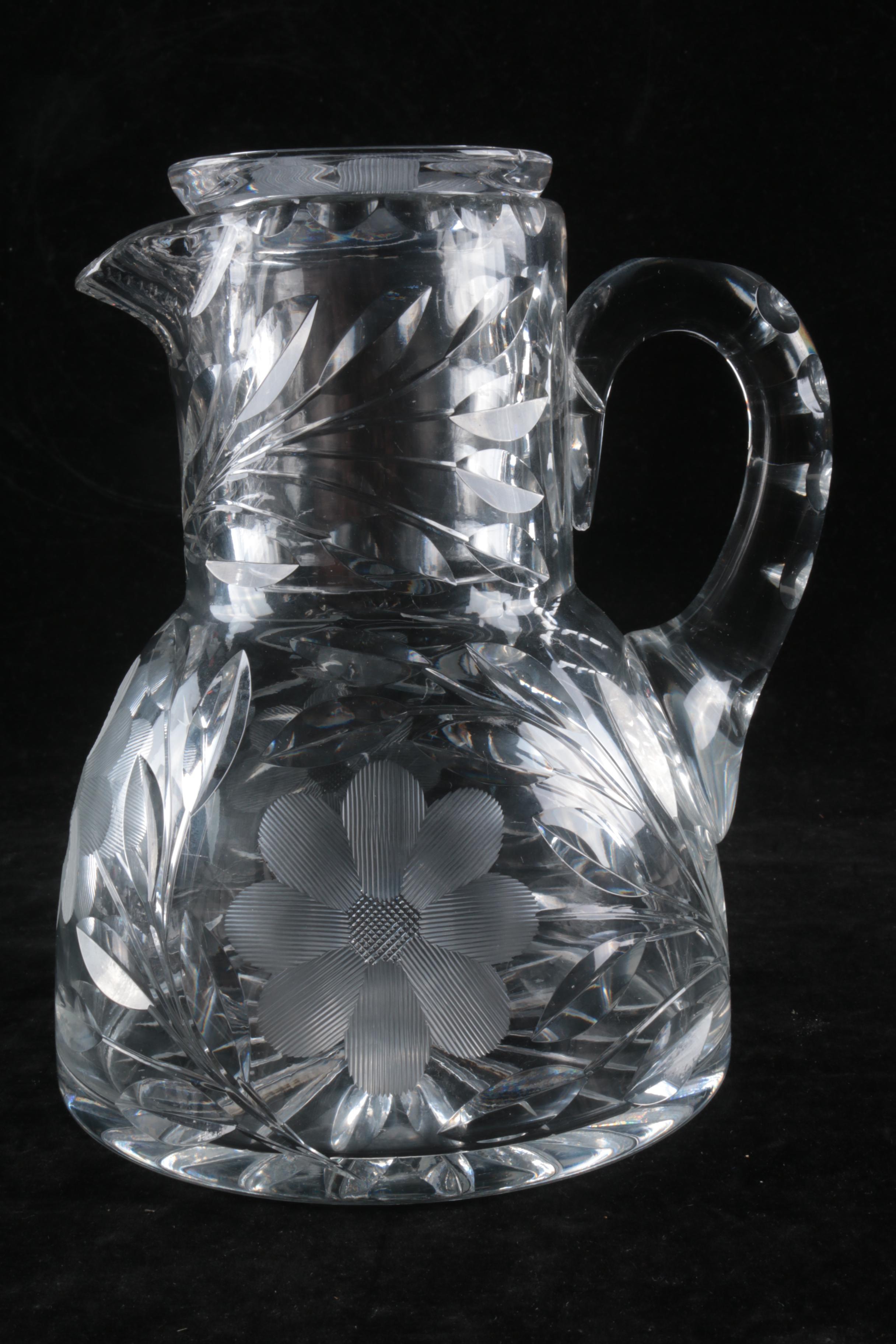 Floral Cut Crystal Serveware