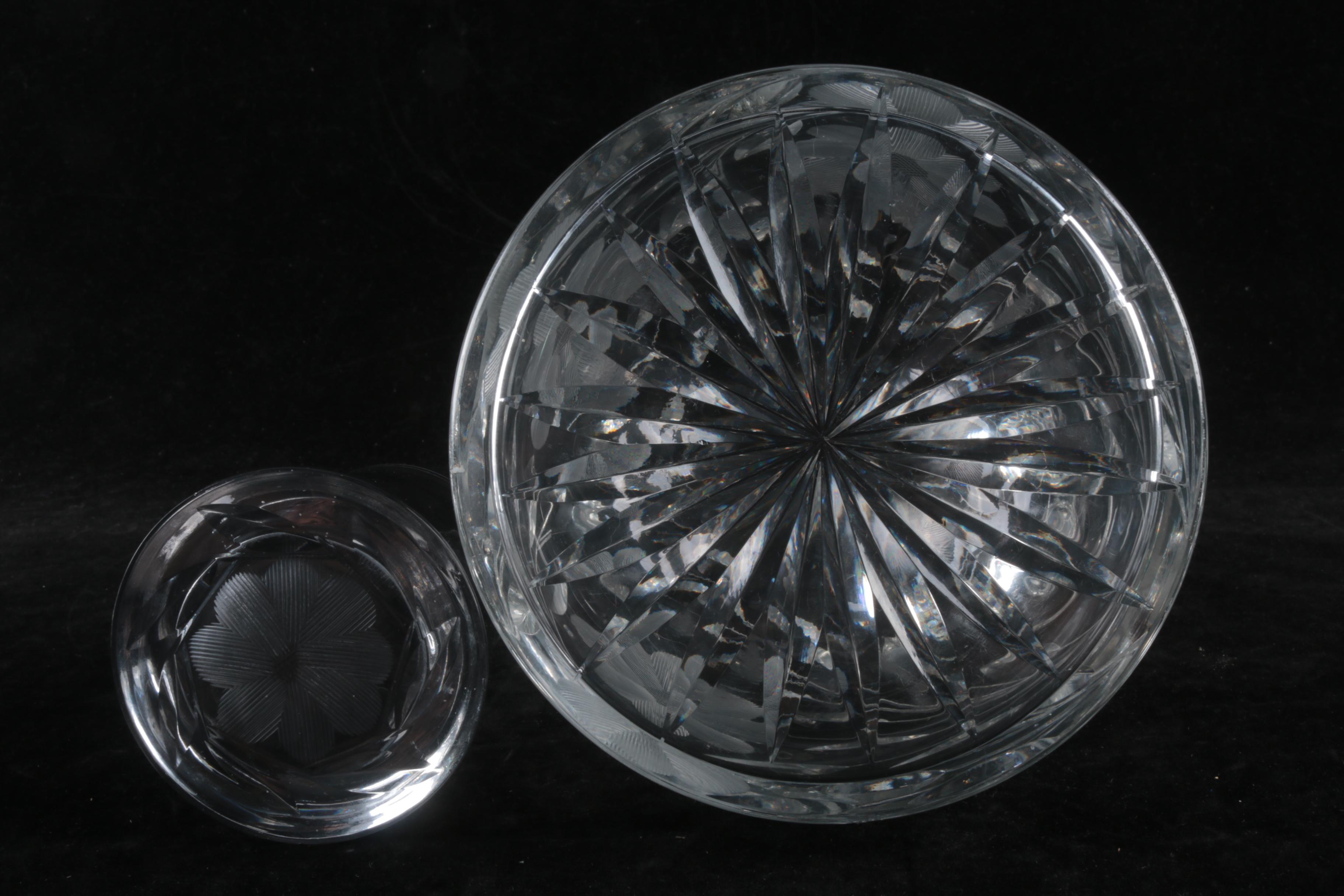Floral Cut Crystal Serveware