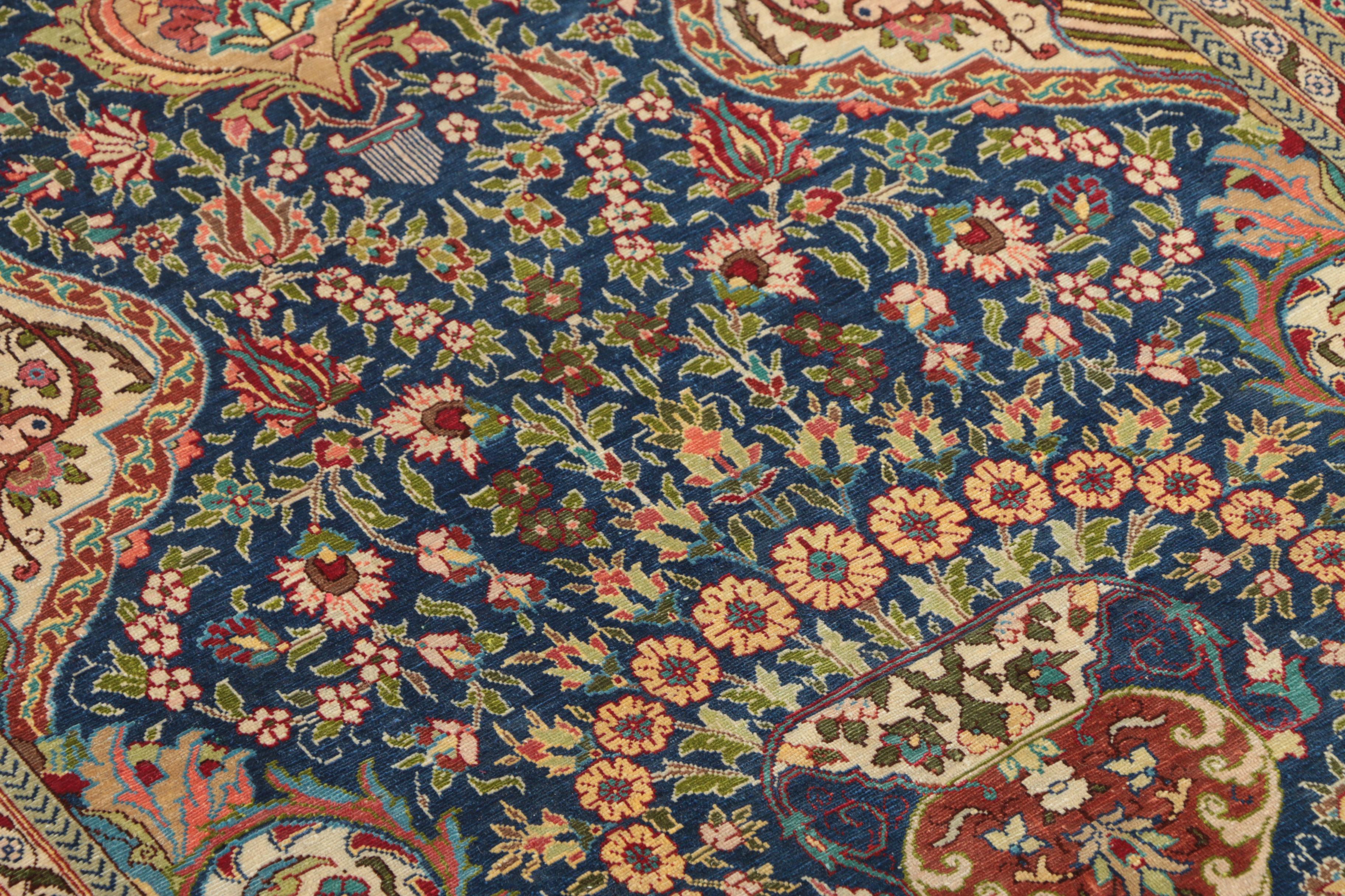 Hand-Knotted Inscribed Turkish Hereke Silk Prayer Rug