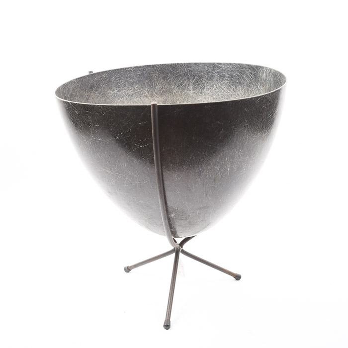 Mid Century Modern Fiberglass Planter On Stand