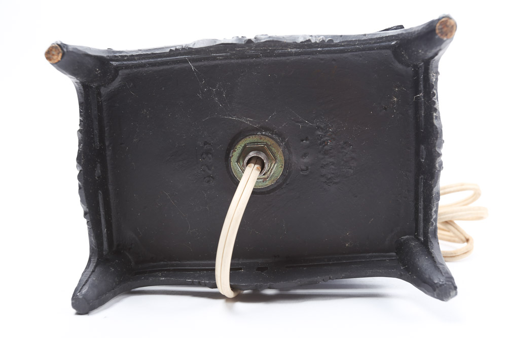 Vintage Chinese Blue and White Ceramic Table Lamps with Footed Metal Bases