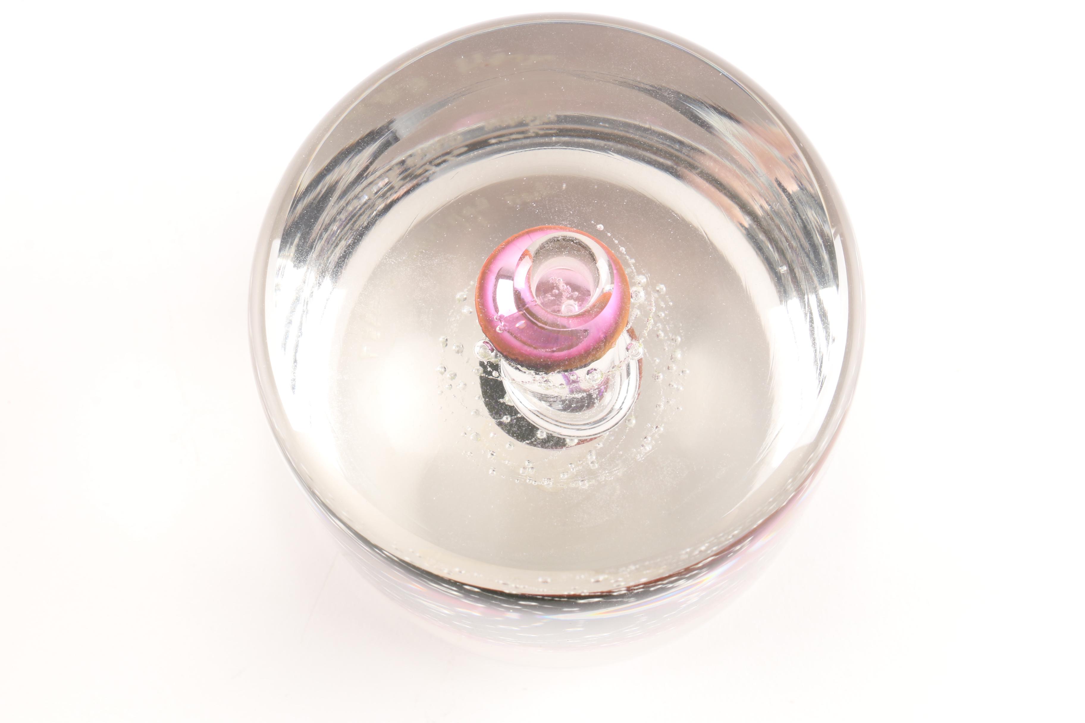 Vintage Leon Applebaum Art Nouveau Style Glass Paperweight