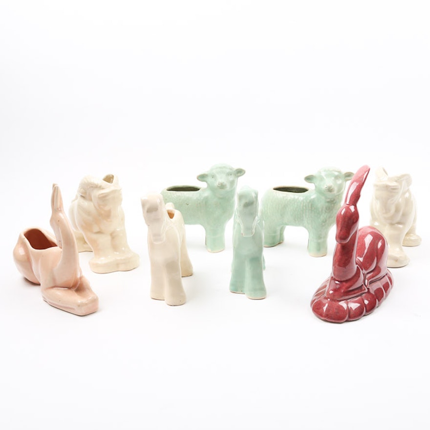 Ceramic Figurine and Figurine Planters