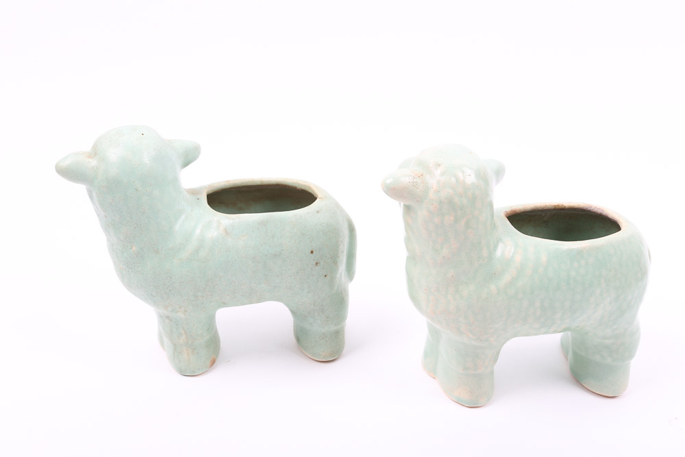 Ceramic Figurine and Figurine Planters