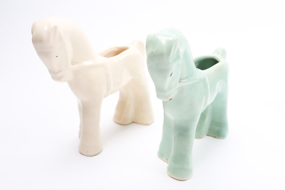 Ceramic Figurine and Figurine Planters