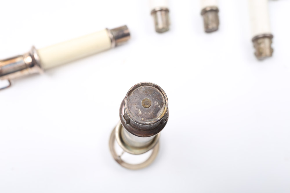 Silver Plate Faux Candlesticks with Shades