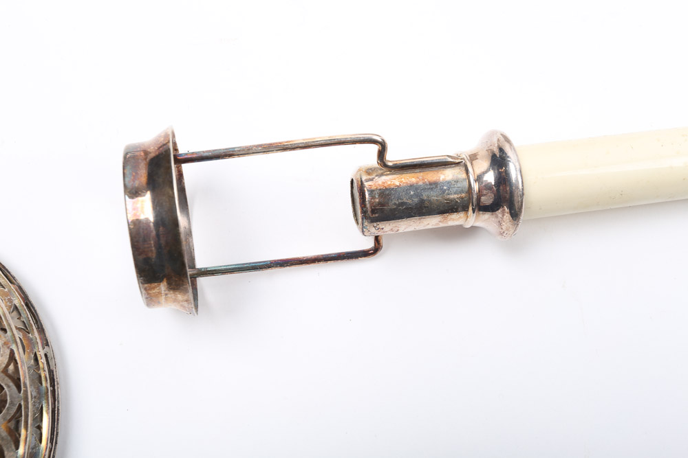 Silver Plate Faux Candlesticks with Shades