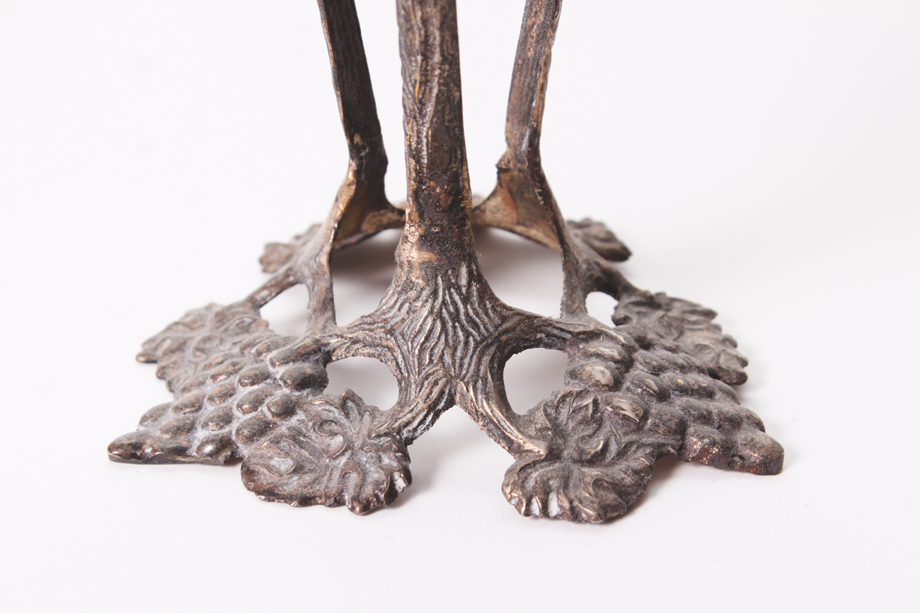 Cobalt Blue Glass and Metal Candle Holders