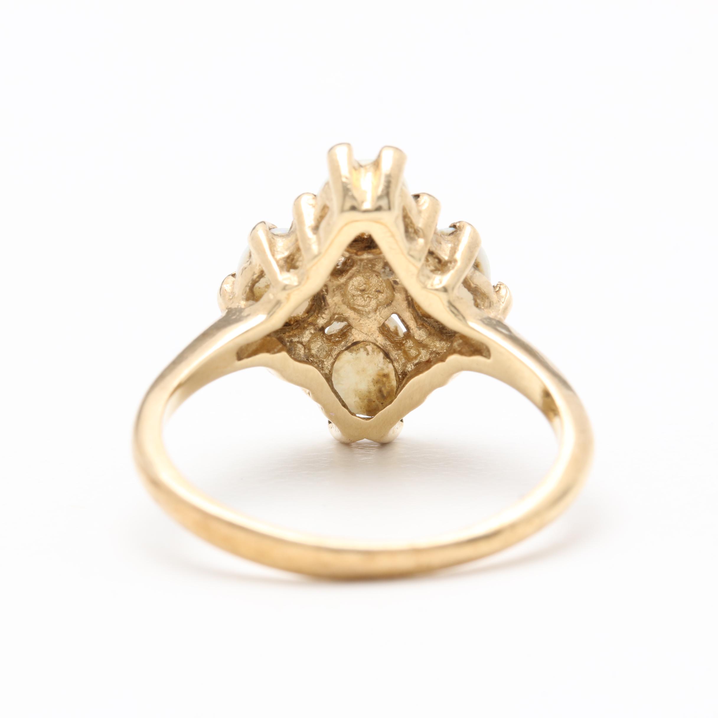 10K Yellow Gold Opal and Lapis Lazuli Rings