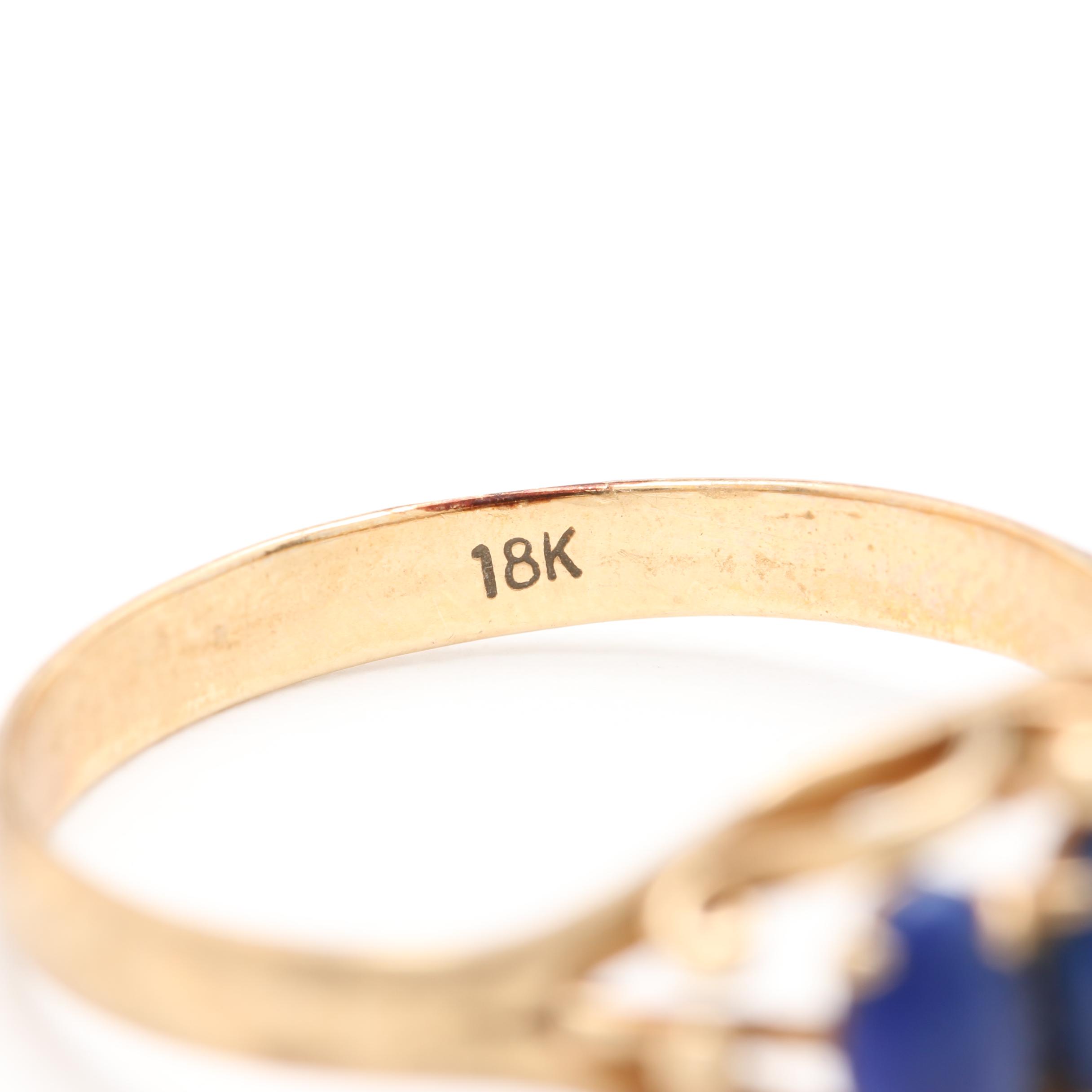 10K Yellow Gold Opal and Lapis Lazuli Rings