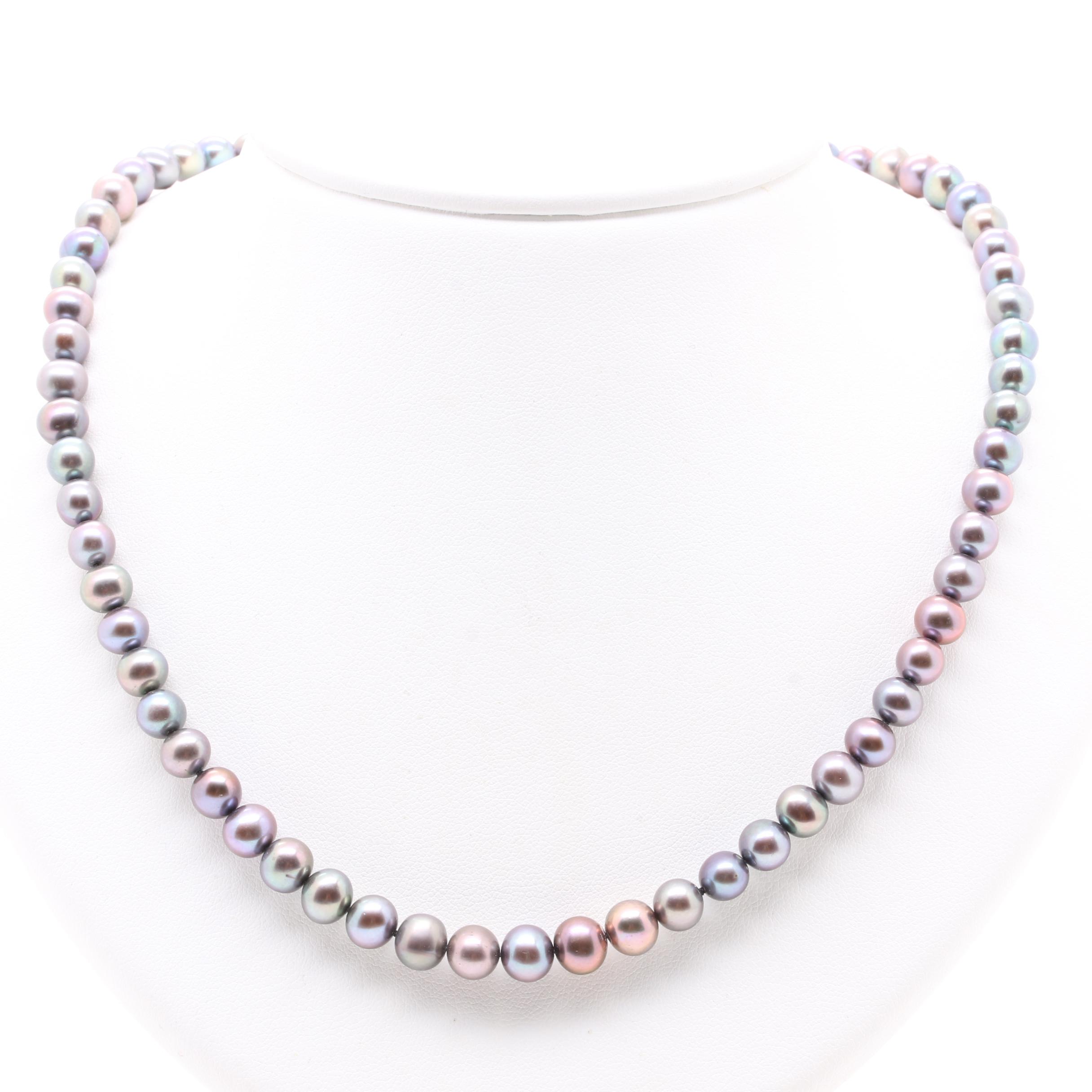 14K Yellow Gold Cultured Pearl Necklace