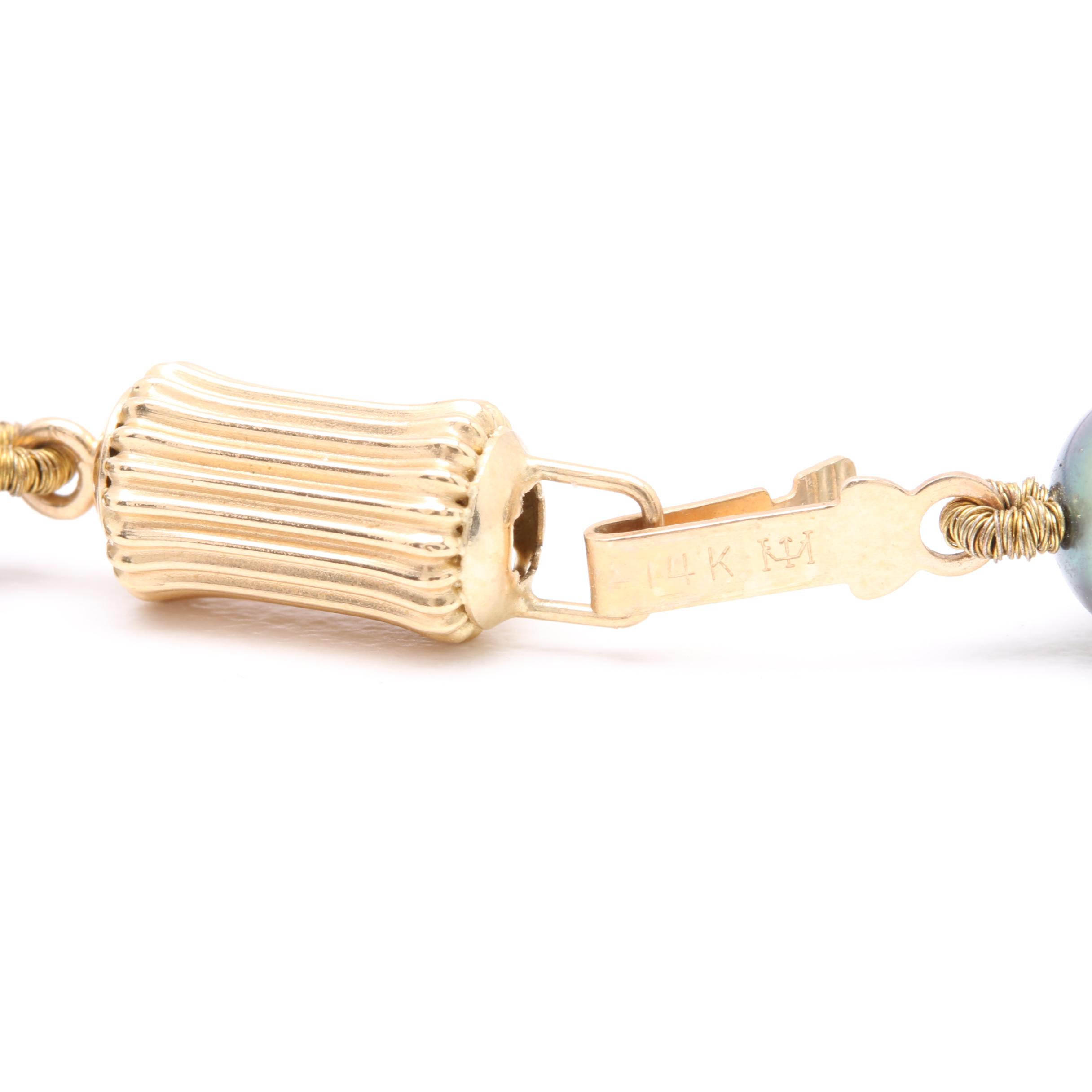 14K Yellow Gold Cultured Pearl Necklace