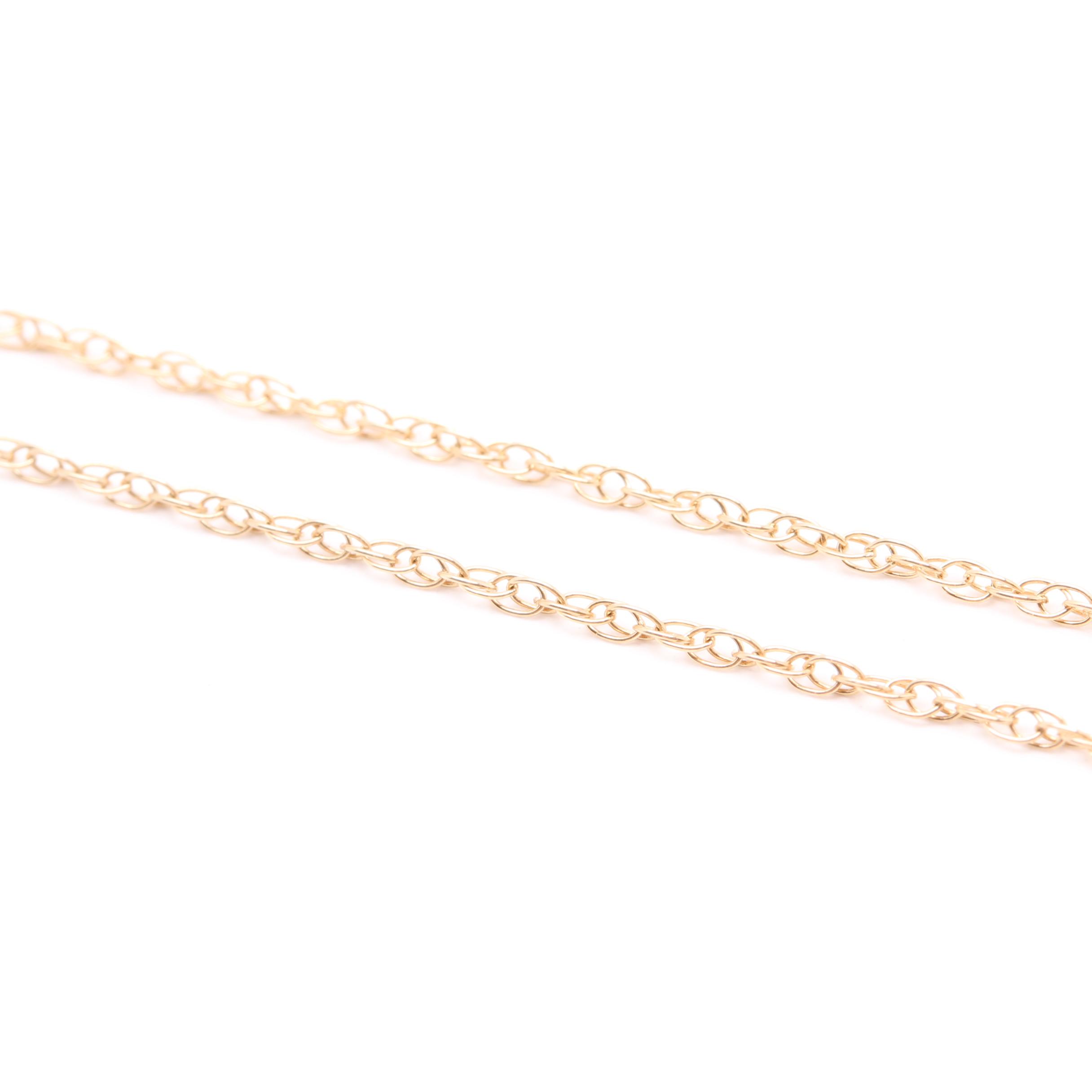 14K Yellow Gold Diamond Four Leaf Clover Necklace