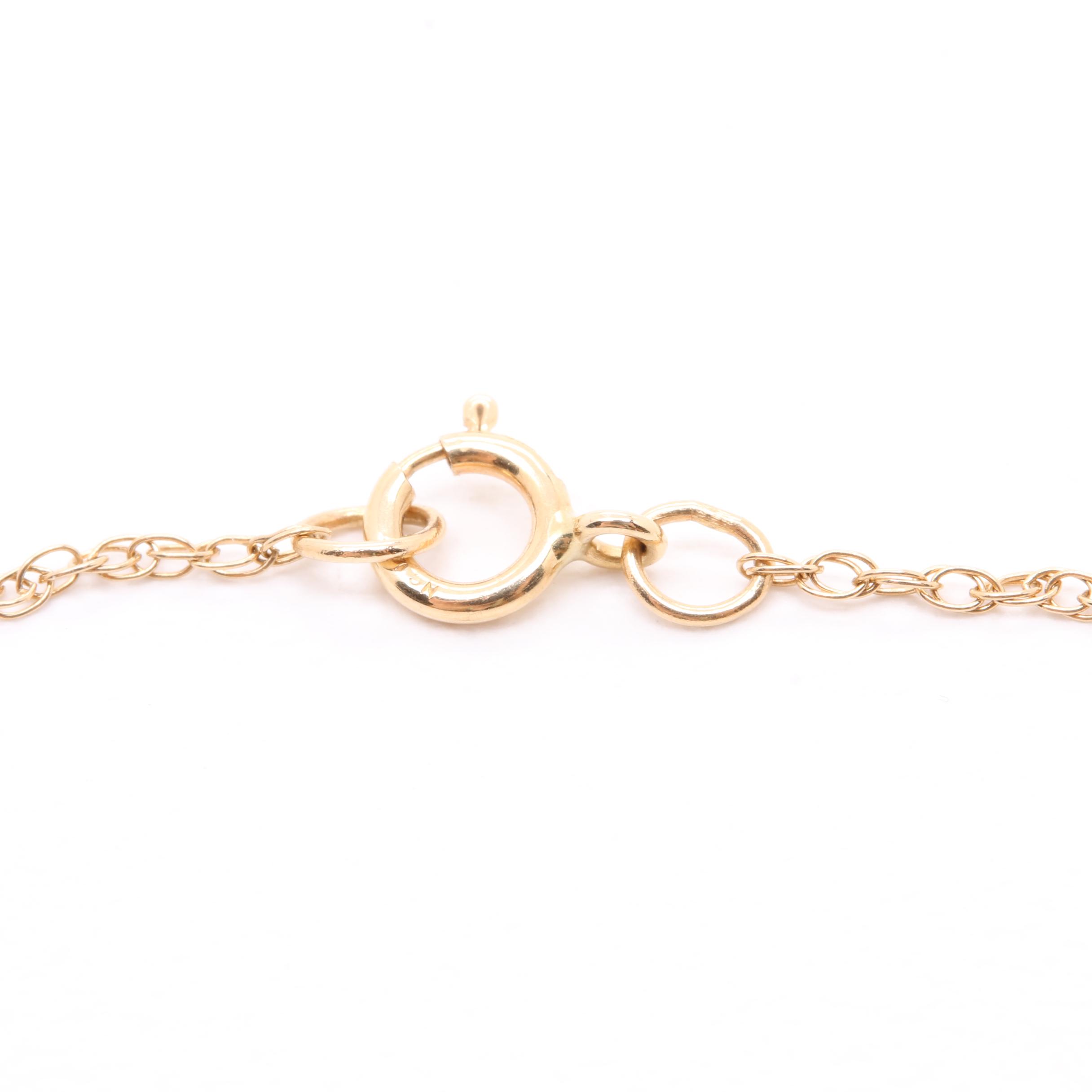 14K Yellow Gold Diamond Four Leaf Clover Necklace