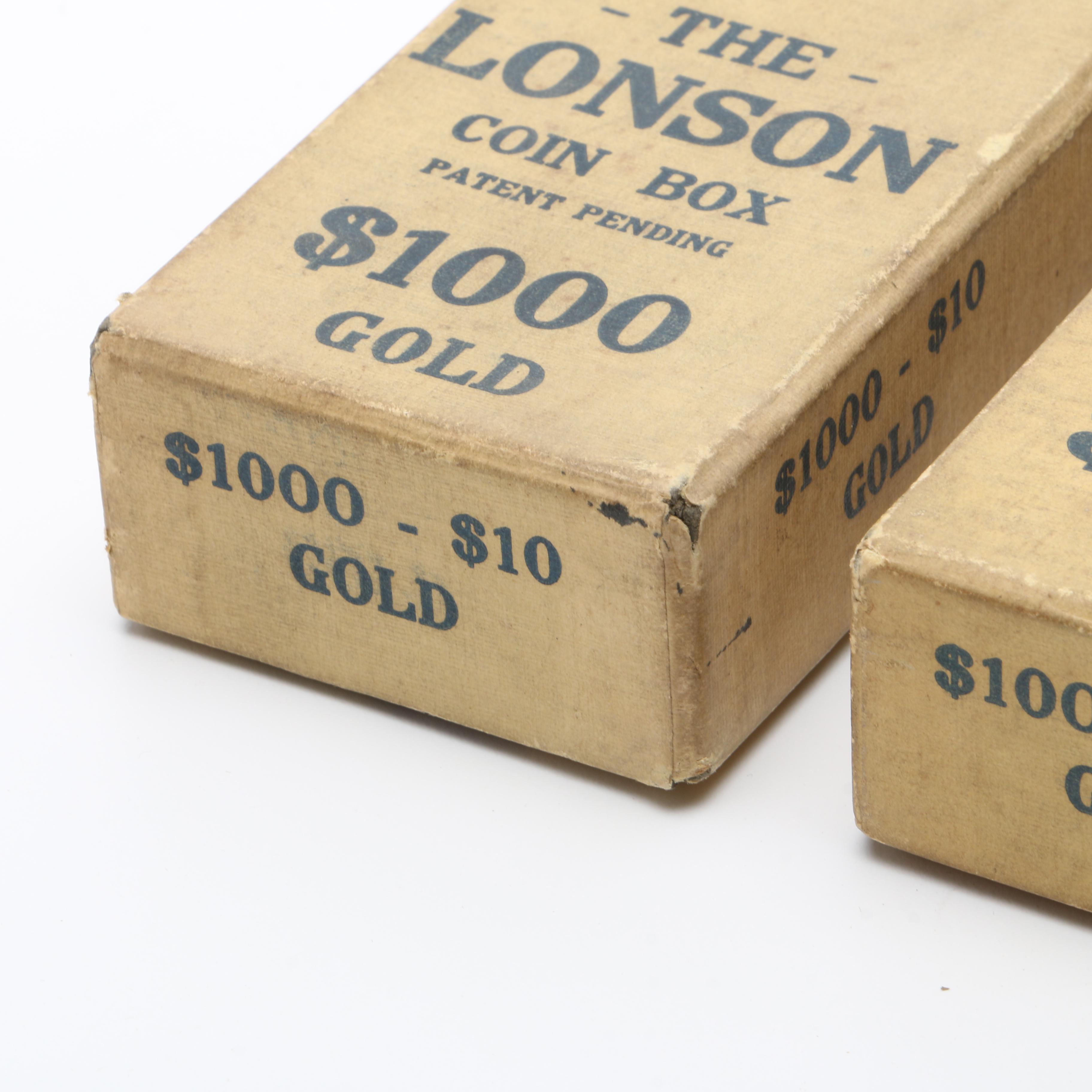 Vintage Lonson Gold Coin Boxes