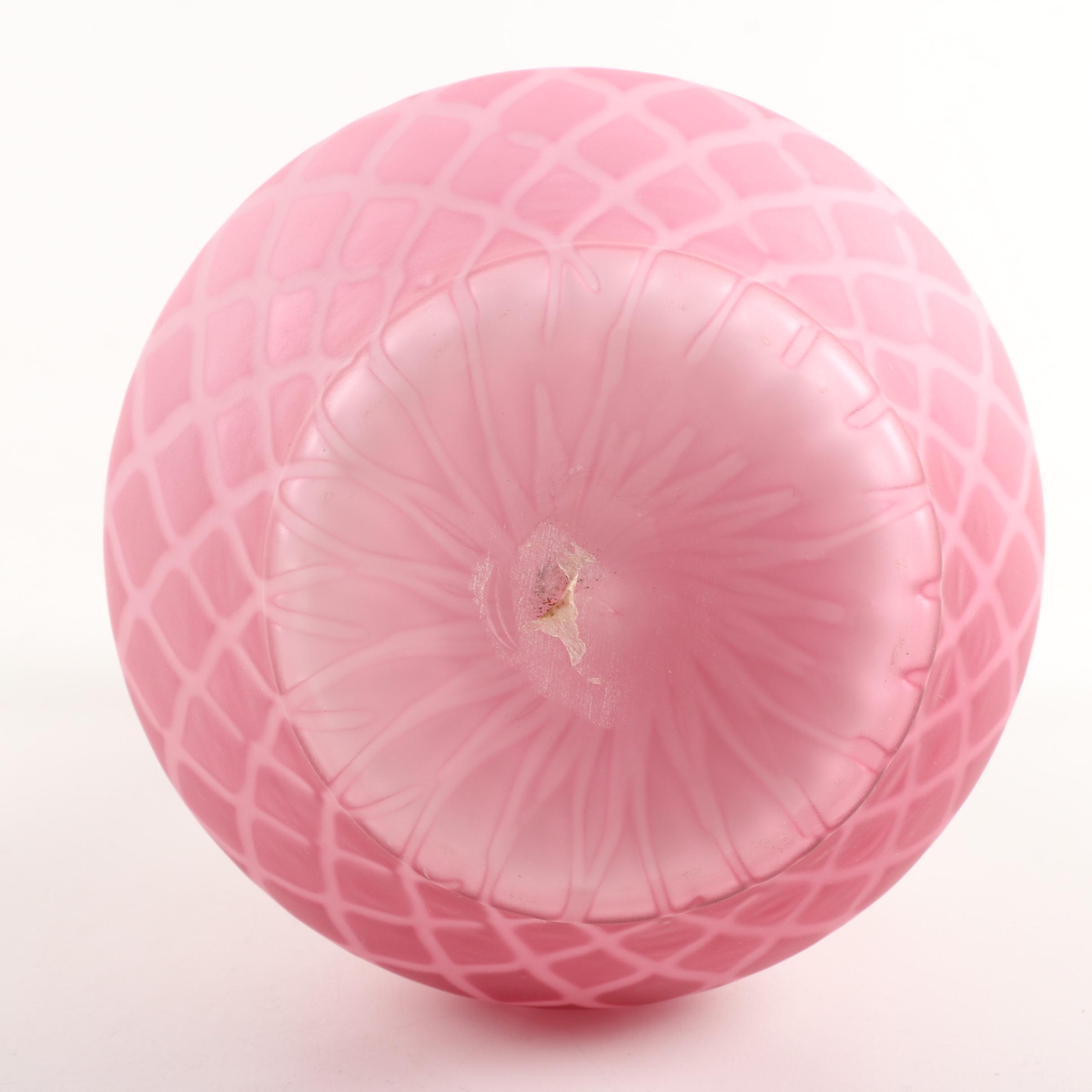 Mount Washington Pink Cased Glass Pitcher and Rose Bowl