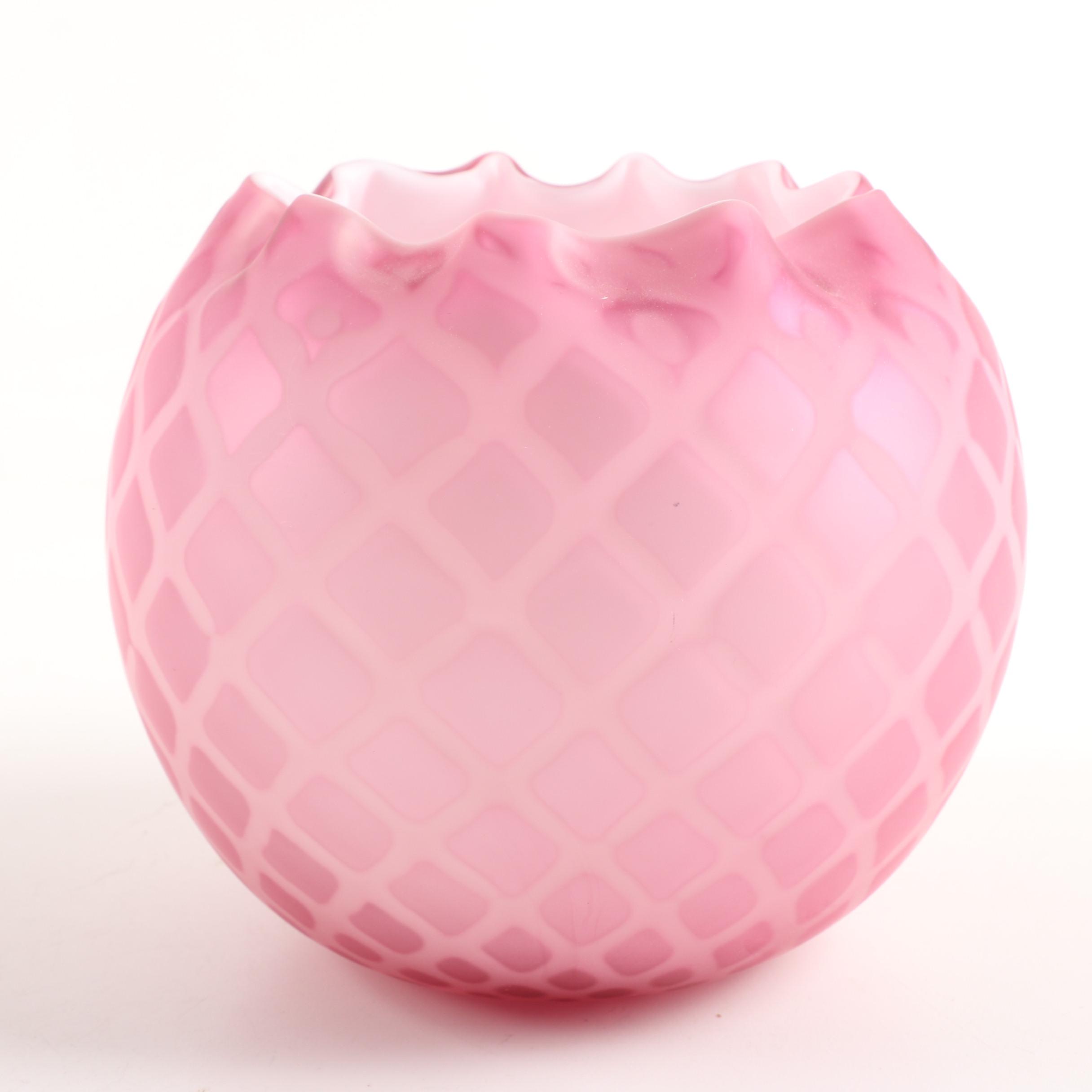 Mount Washington Pink Cased Glass Pitcher and Rose Bowl