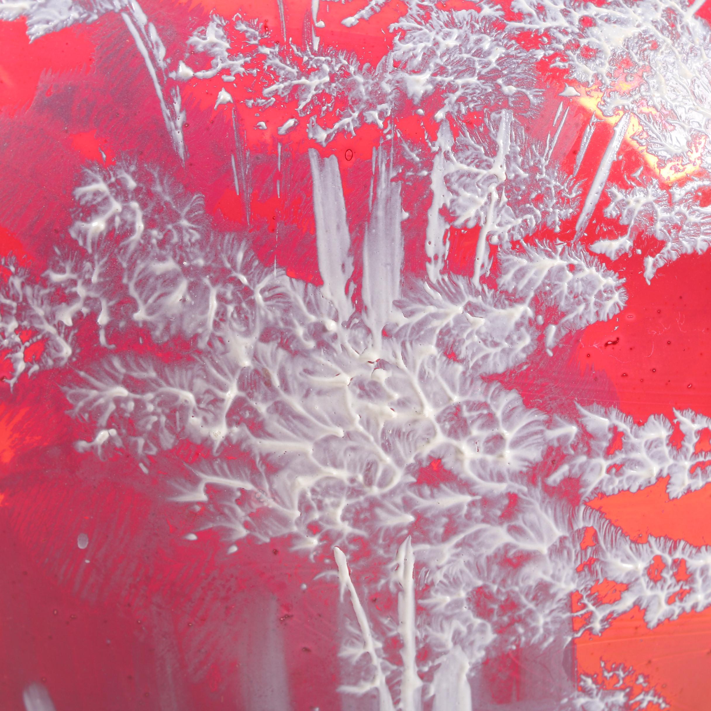 Mary Gregory Style Cranberry Flash Glass Covered Ginger Jars