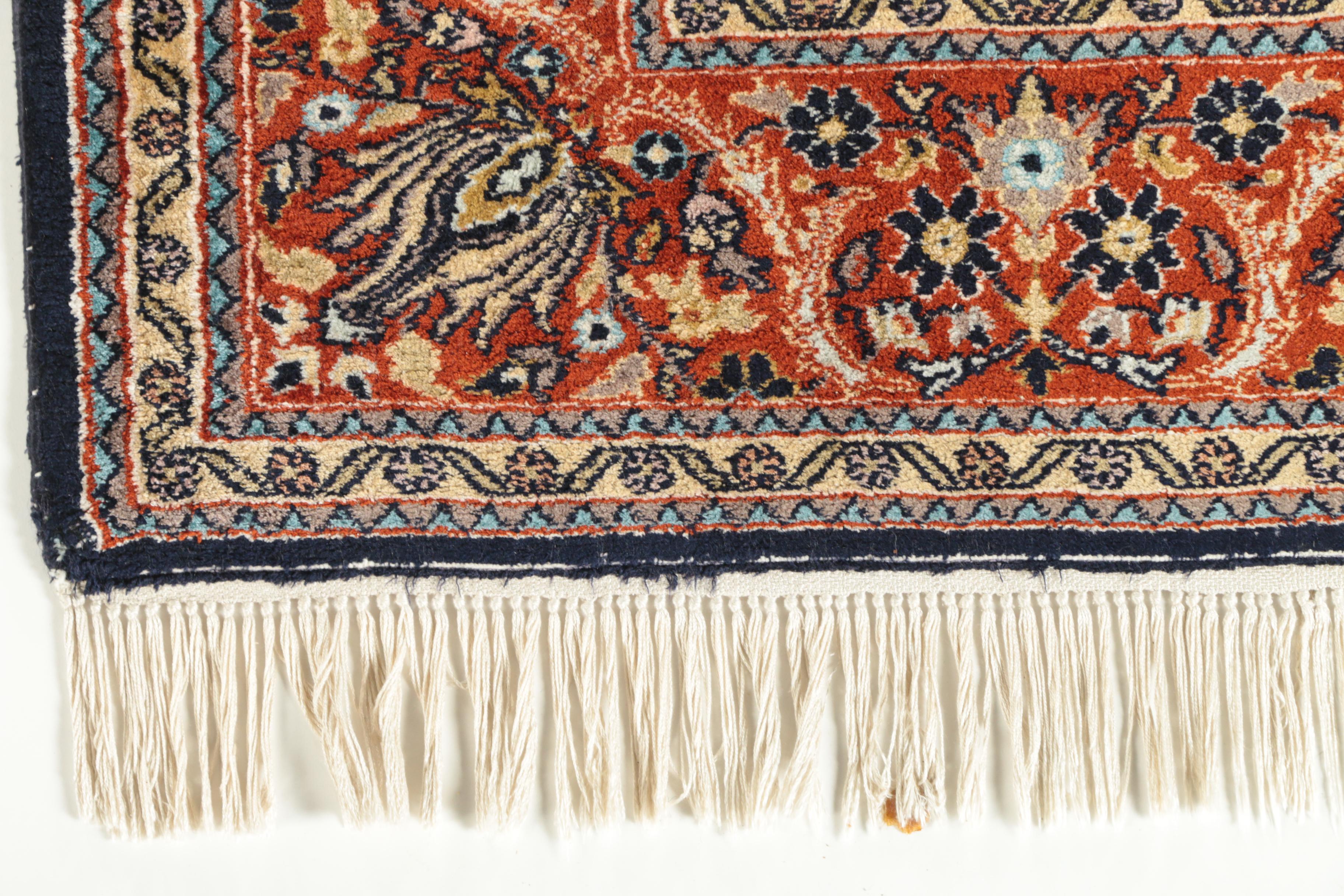 Hand-Knotted Indo-Persian Kashmir Silk Area Rug