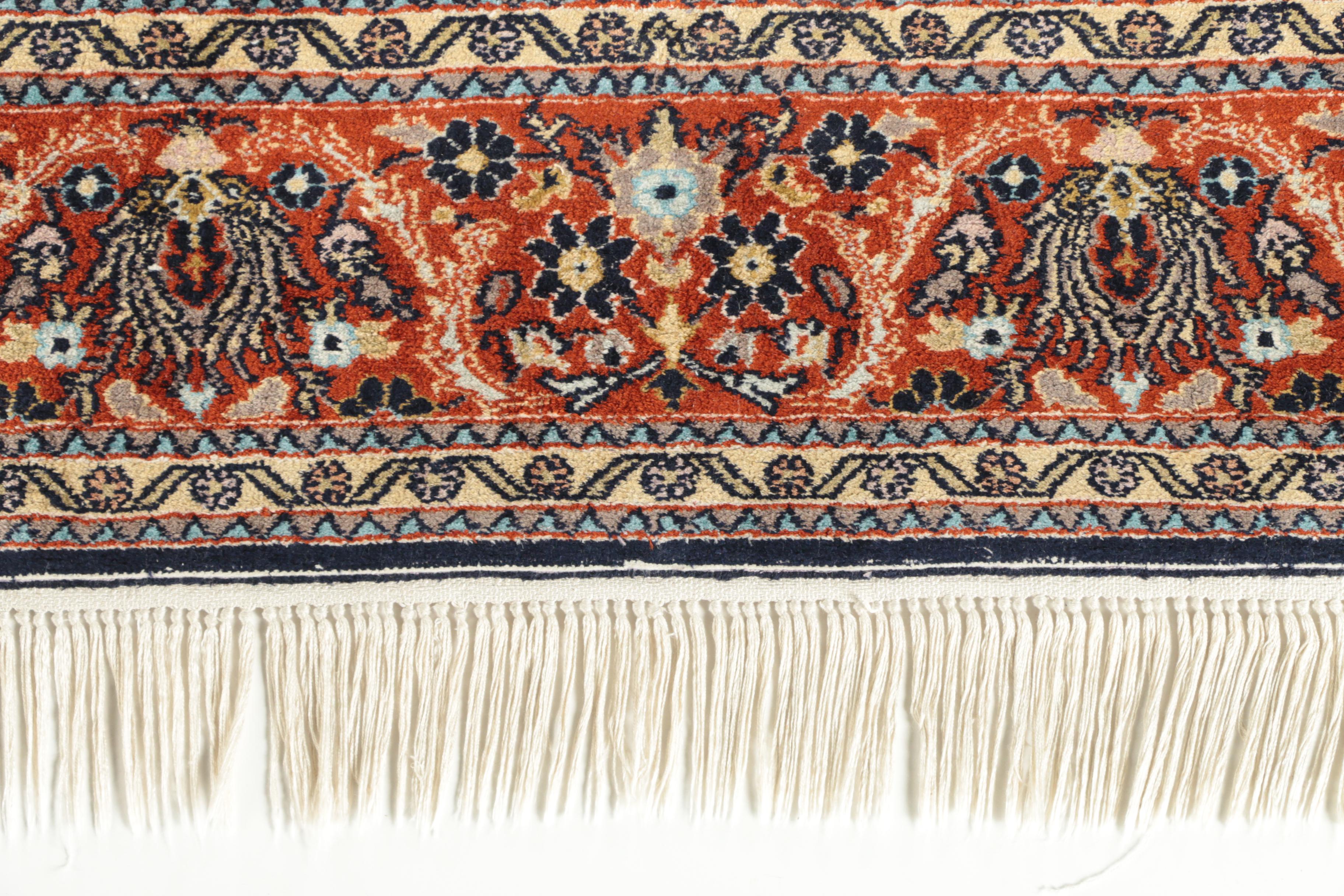 Hand-Knotted Indo-Persian Kashmir Silk Area Rug