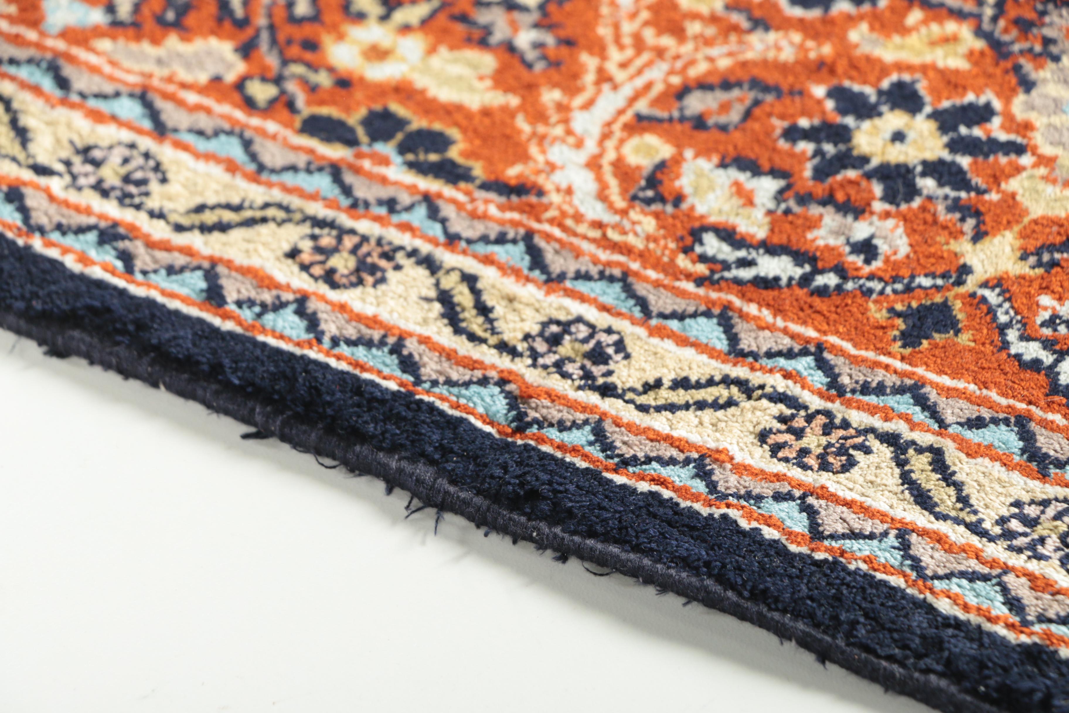 Hand-Knotted Indo-Persian Kashmir Silk Area Rug