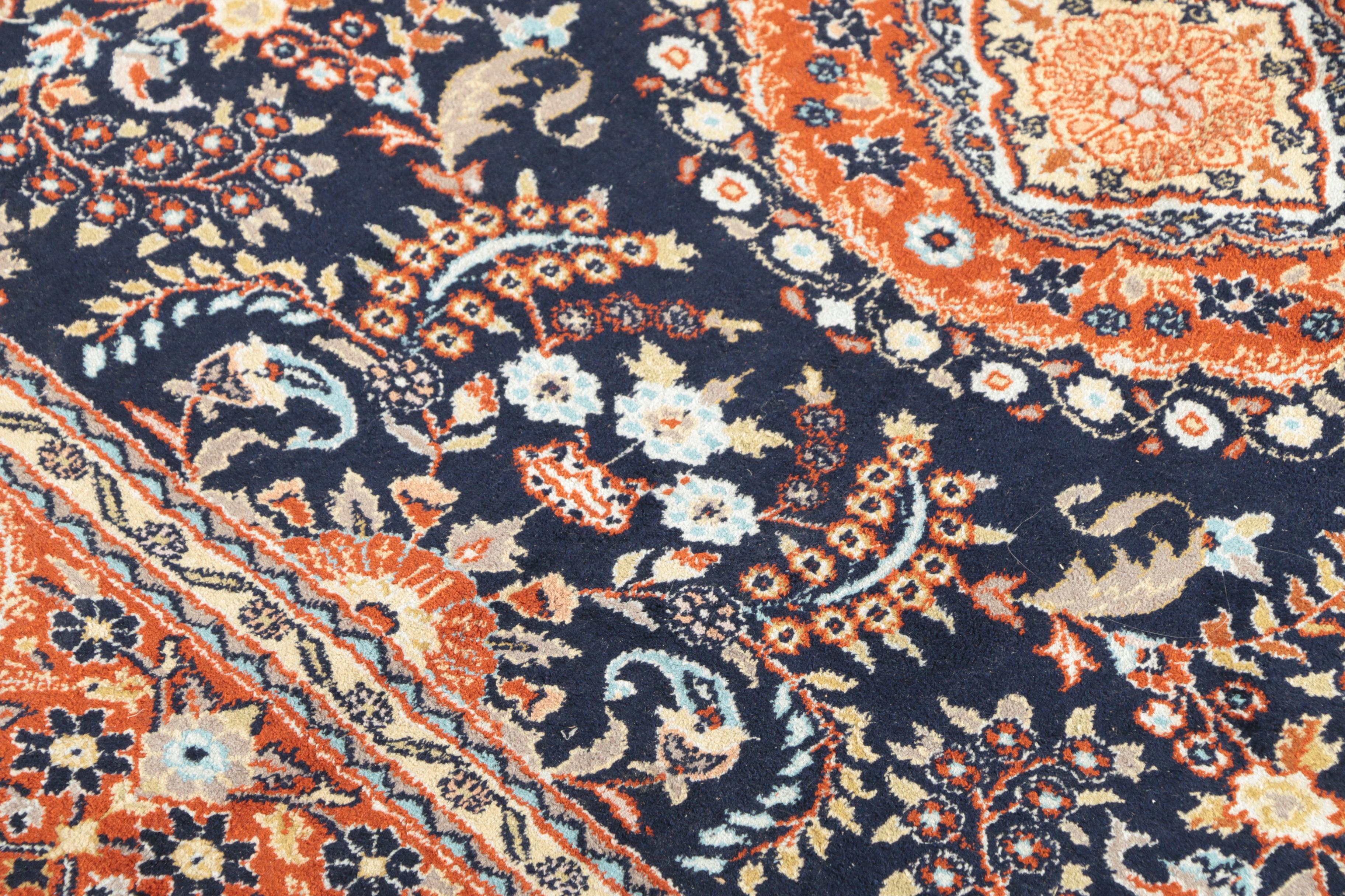 Hand-Knotted Indo-Persian Kashmir Silk Area Rug