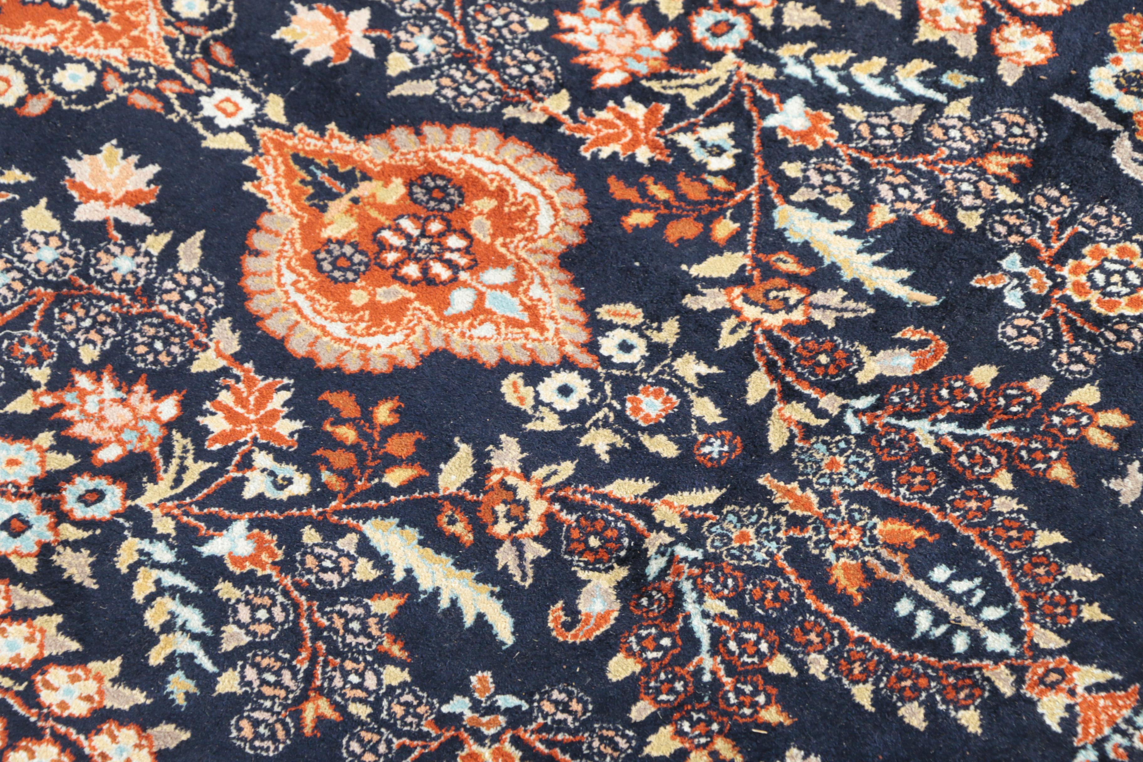 Hand-Knotted Indo-Persian Kashmir Silk Area Rug