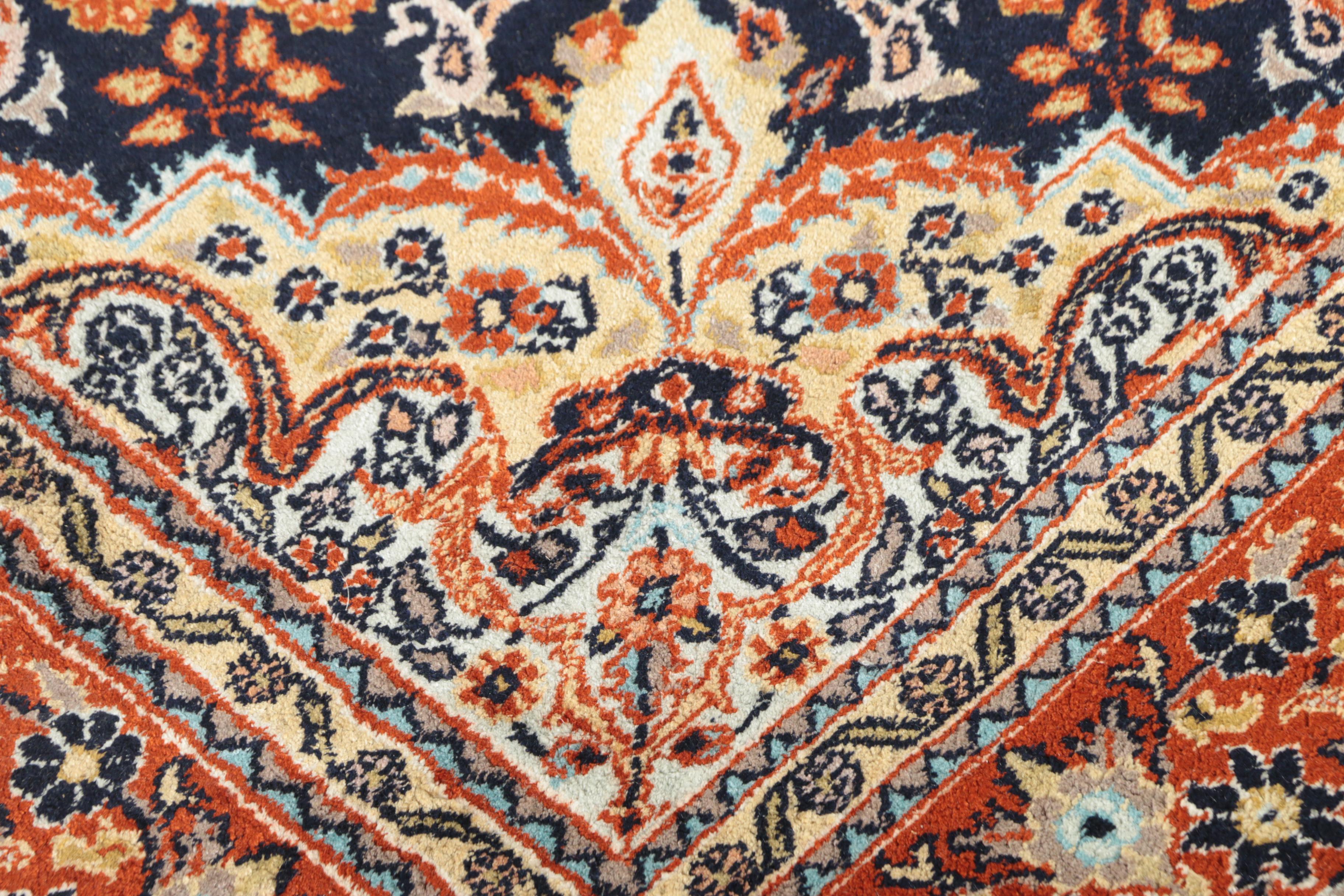 Hand-Knotted Indo-Persian Kashmir Silk Area Rug