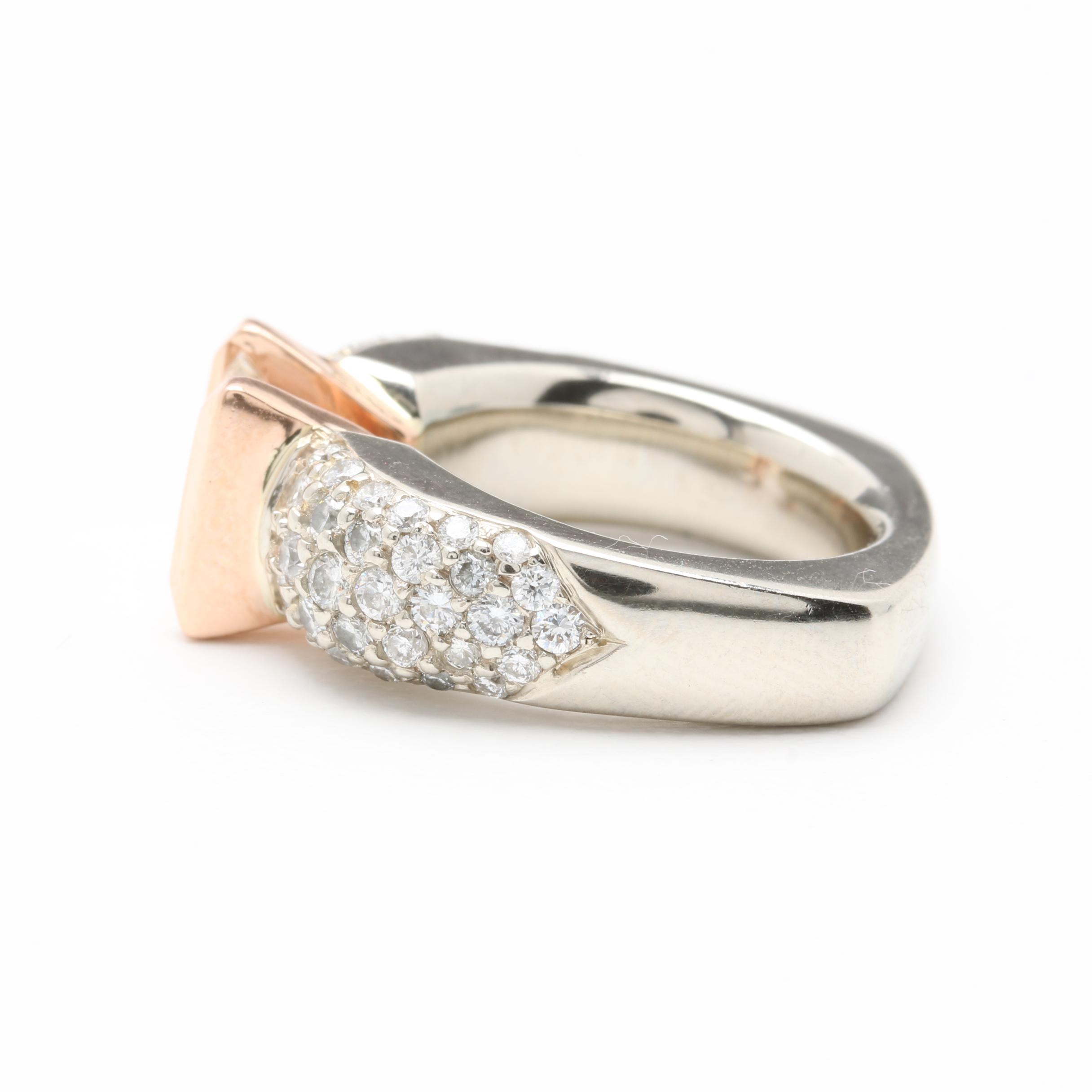 Gelin Abaci 14K White Gold 2.09 CTW Diamond Ring with Rose Gold Accents