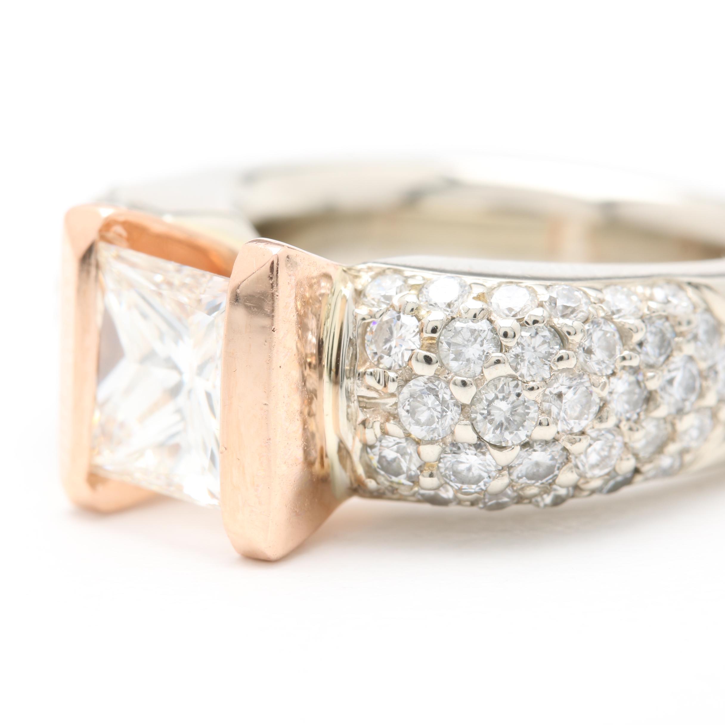 Gelin Abaci 14K White Gold 2.09 CTW Diamond Ring with Rose Gold Accents