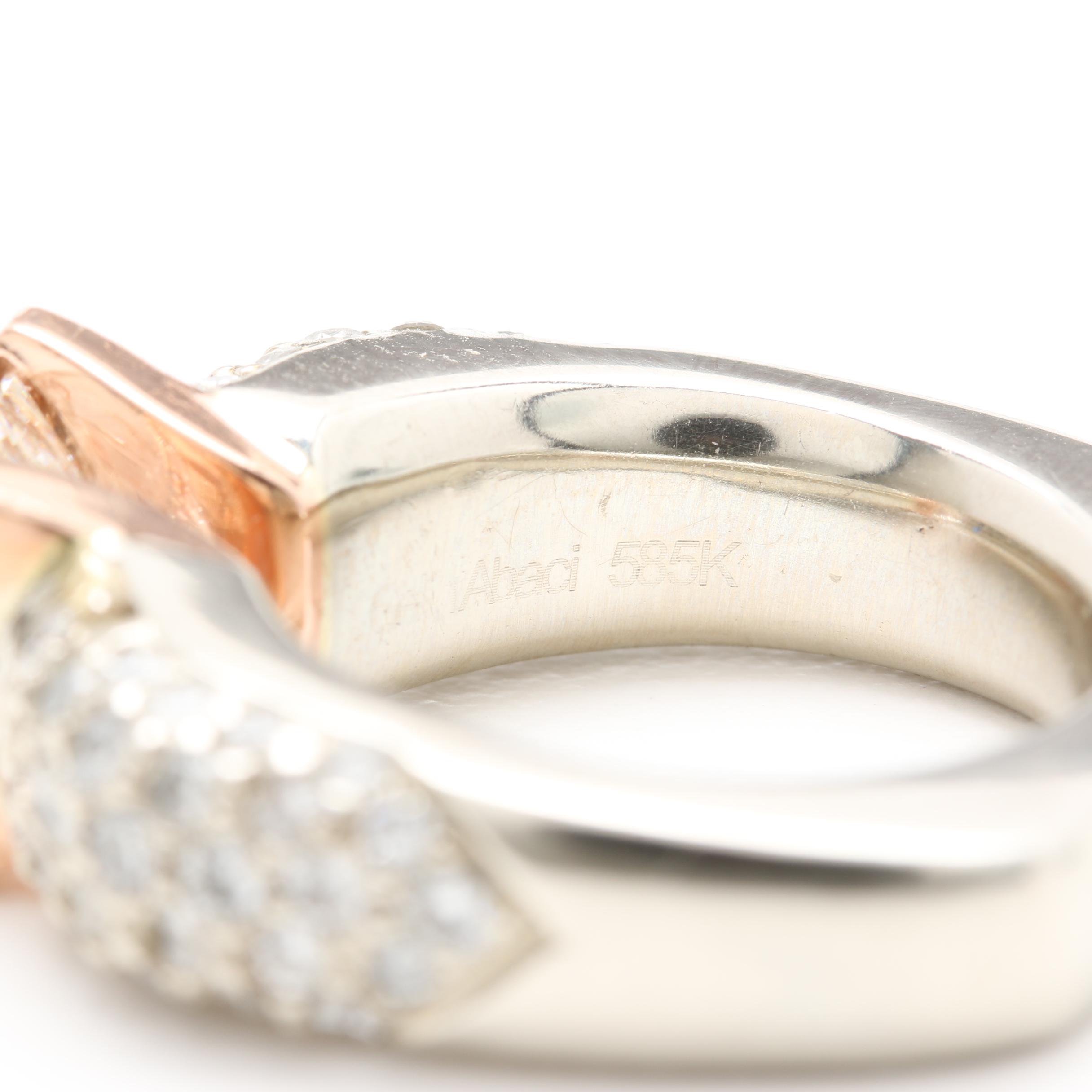 Gelin Abaci 14K White Gold 2.09 CTW Diamond Ring with Rose Gold Accents