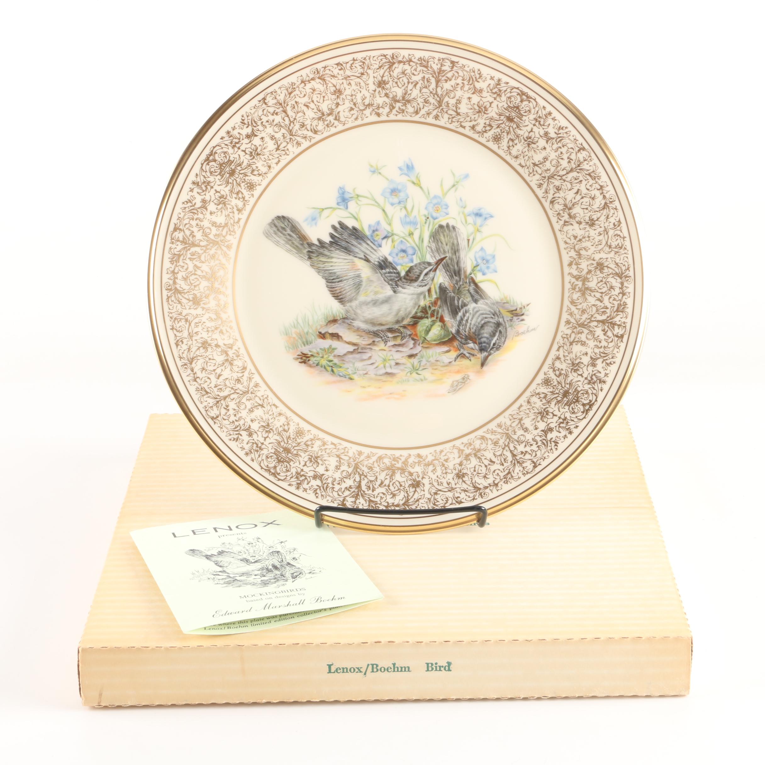 1978 Lenox Limited Edition "Boehm Birds" Porcelain Mockingbirds Plate