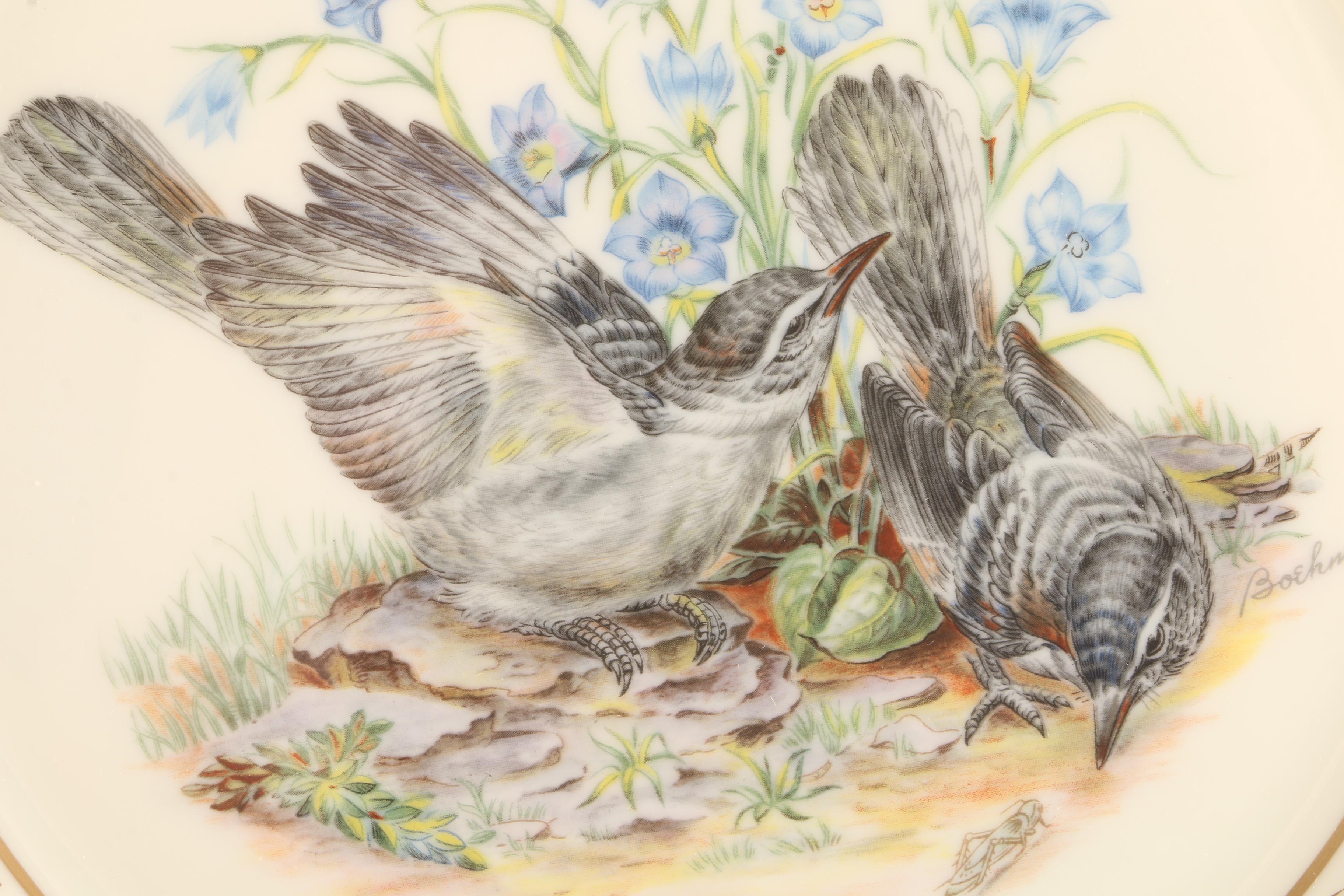 1978 Lenox Limited Edition "Boehm Birds" Porcelain Mockingbirds Plate