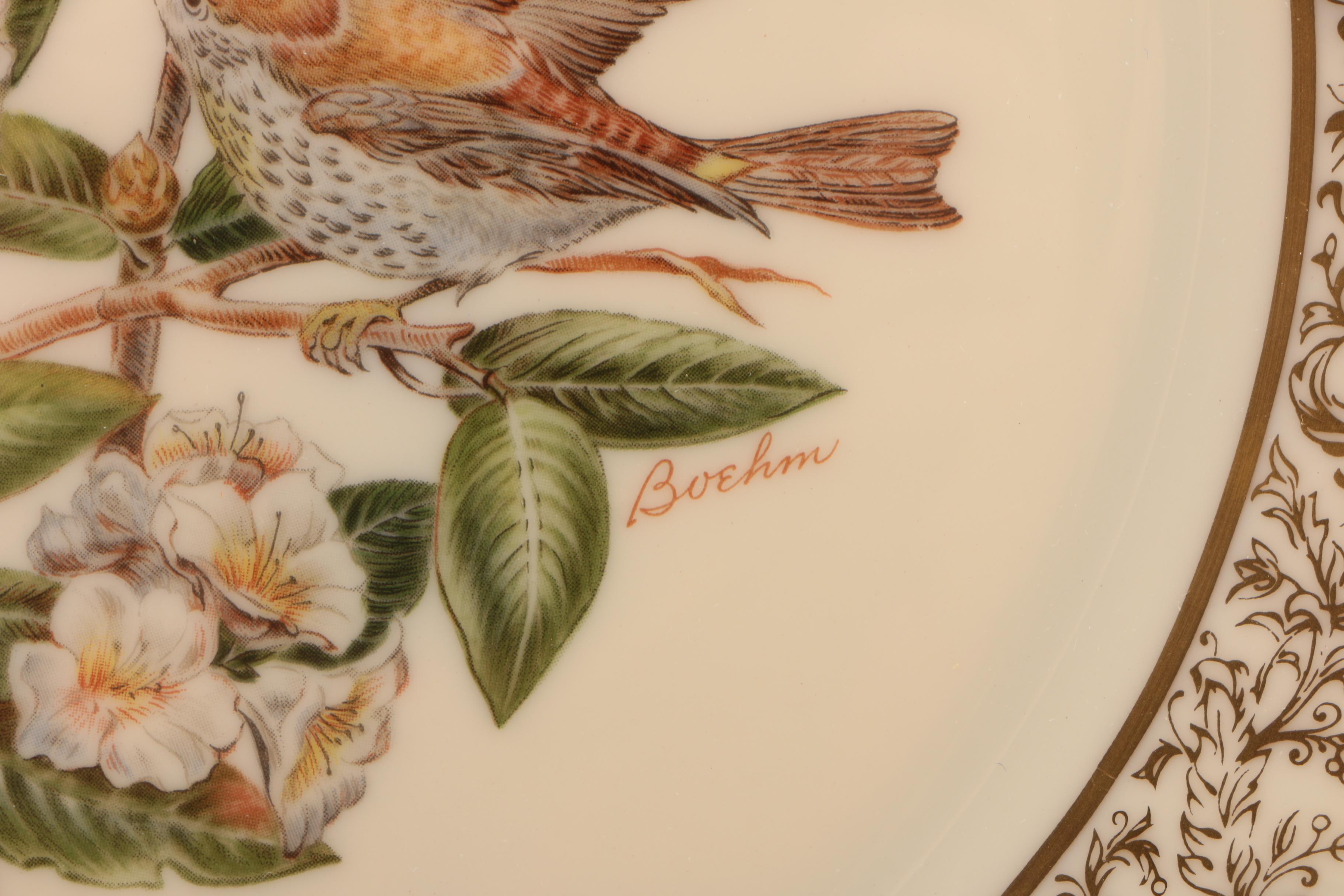 1970 Lenox Limited Edition "Boehm Birds" Porcelain Wood Thrush Plate