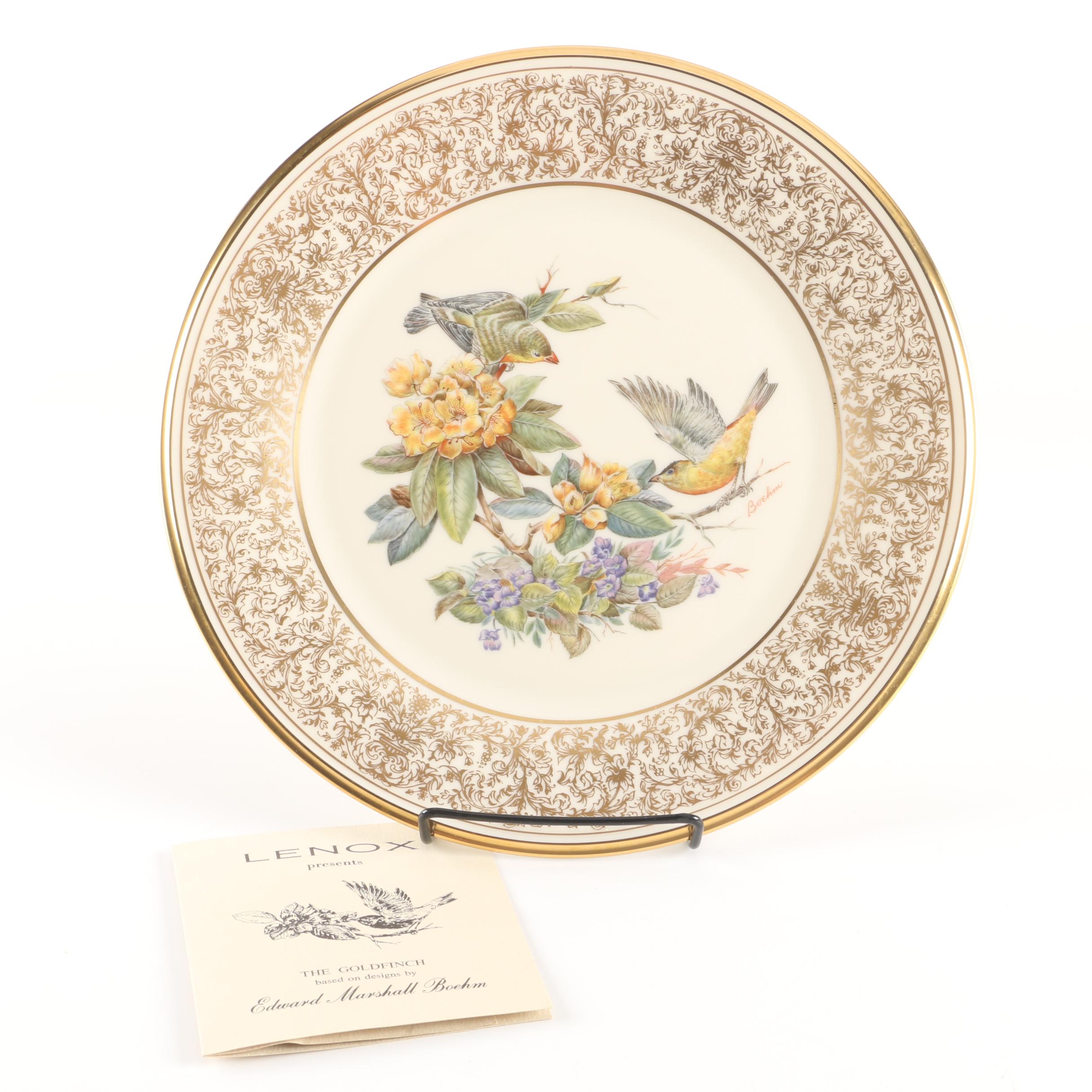 1971 Lenox "Boehm Birds" Porcelain Goldfinch Plate